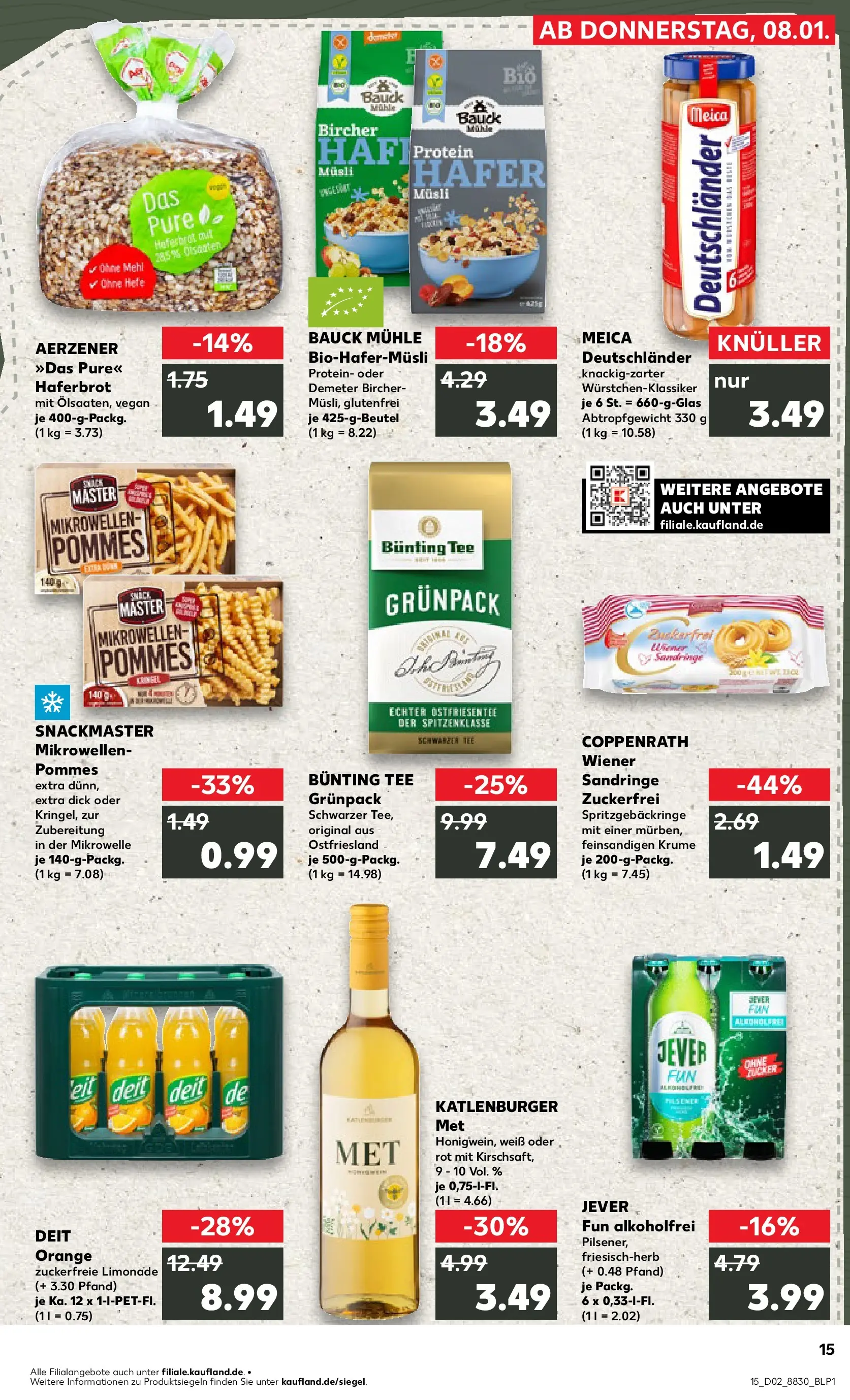 Prospekt Kaufland ab 08.01.2026 » Angebote Online zum Blättern | Seite: 15 | Produkte: Mehl, Meica, Zucker, Jever