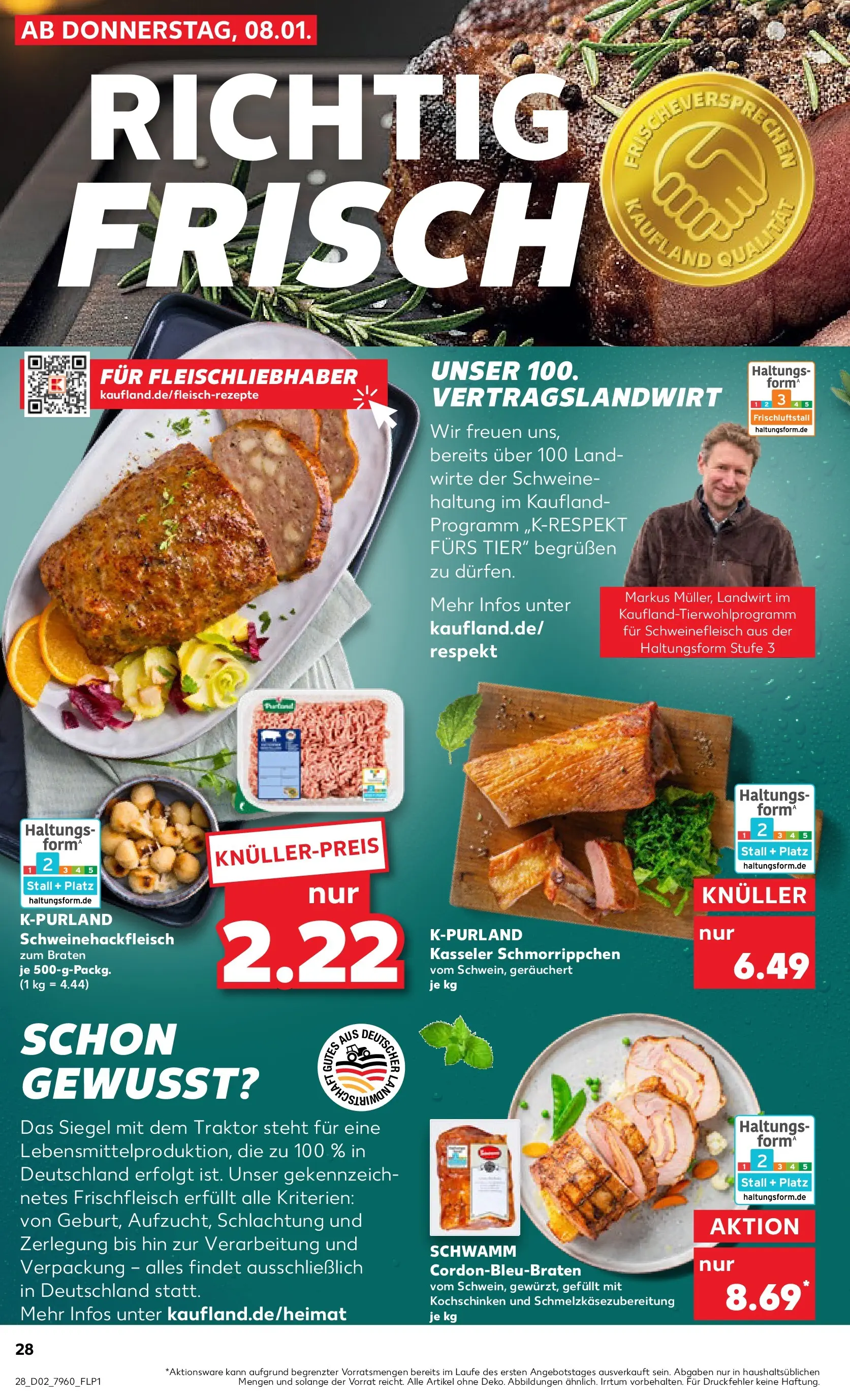 Prospekt Kaufland ab 08.01.2026 » Angebote und Werbung Online | Seite: 28 | Produkte: Schweinefleisch Prospekt Kaufland ab 08.01.2026 » Angebote Online zum Blättern | Seite: 28 | Produkte: Schweinefleisch