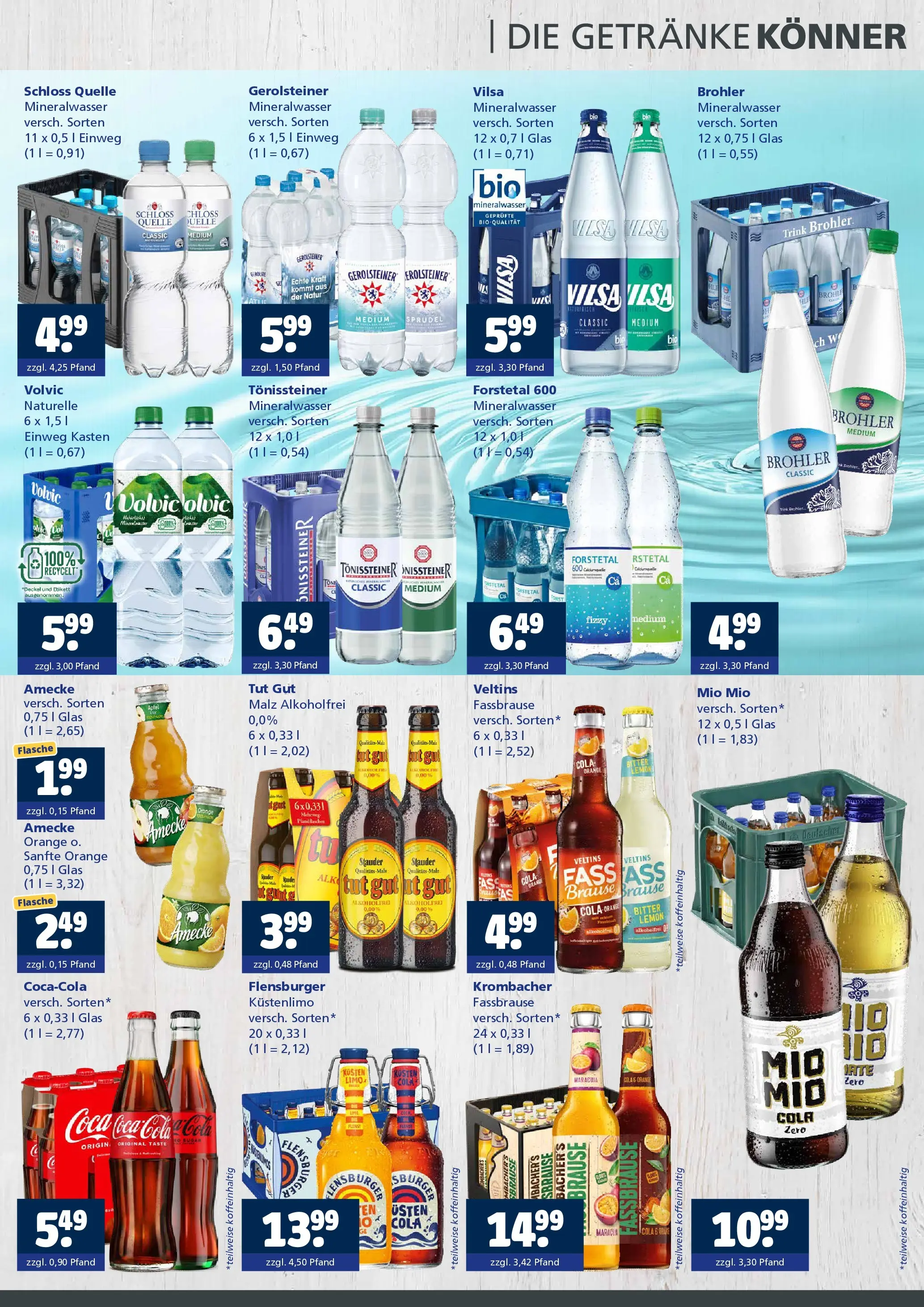 Entdecke - Getränkewelt HSE: Getränkeangebote (ab 04.01.2026) zum Blättern | Seite: 3 | Produkte: Mineralwasser, Flensburger, Krombacher, Fassbrause