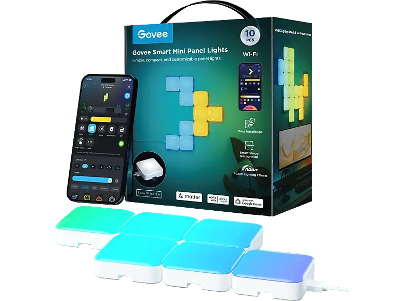 Govee Mini Panelleuchten RGBIC-Segmentfarben
