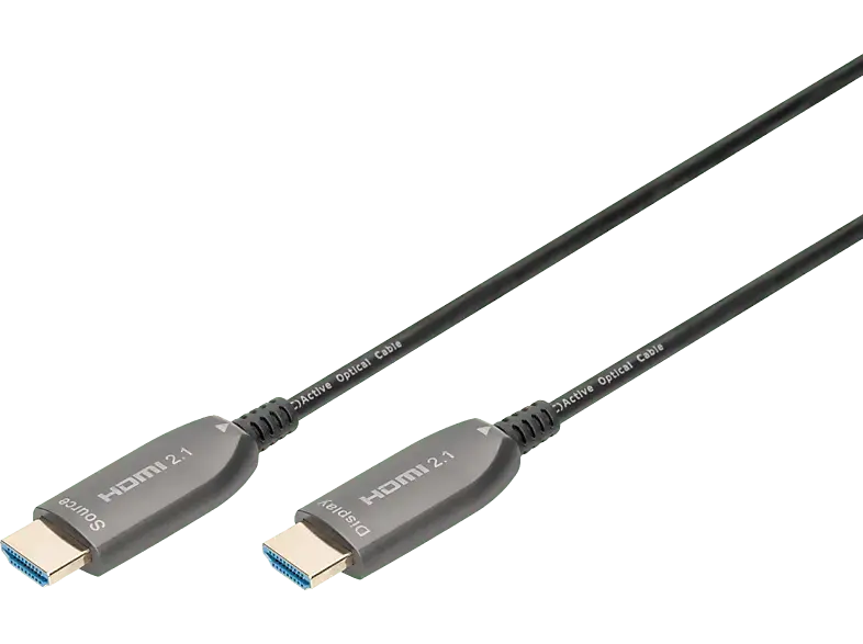 digitUS HDMI AOC Hybrid Glasfaserkabel For Business, UHD 8K, 20m, Schwarz; Glasfaserkabel----Glasfaserkabel