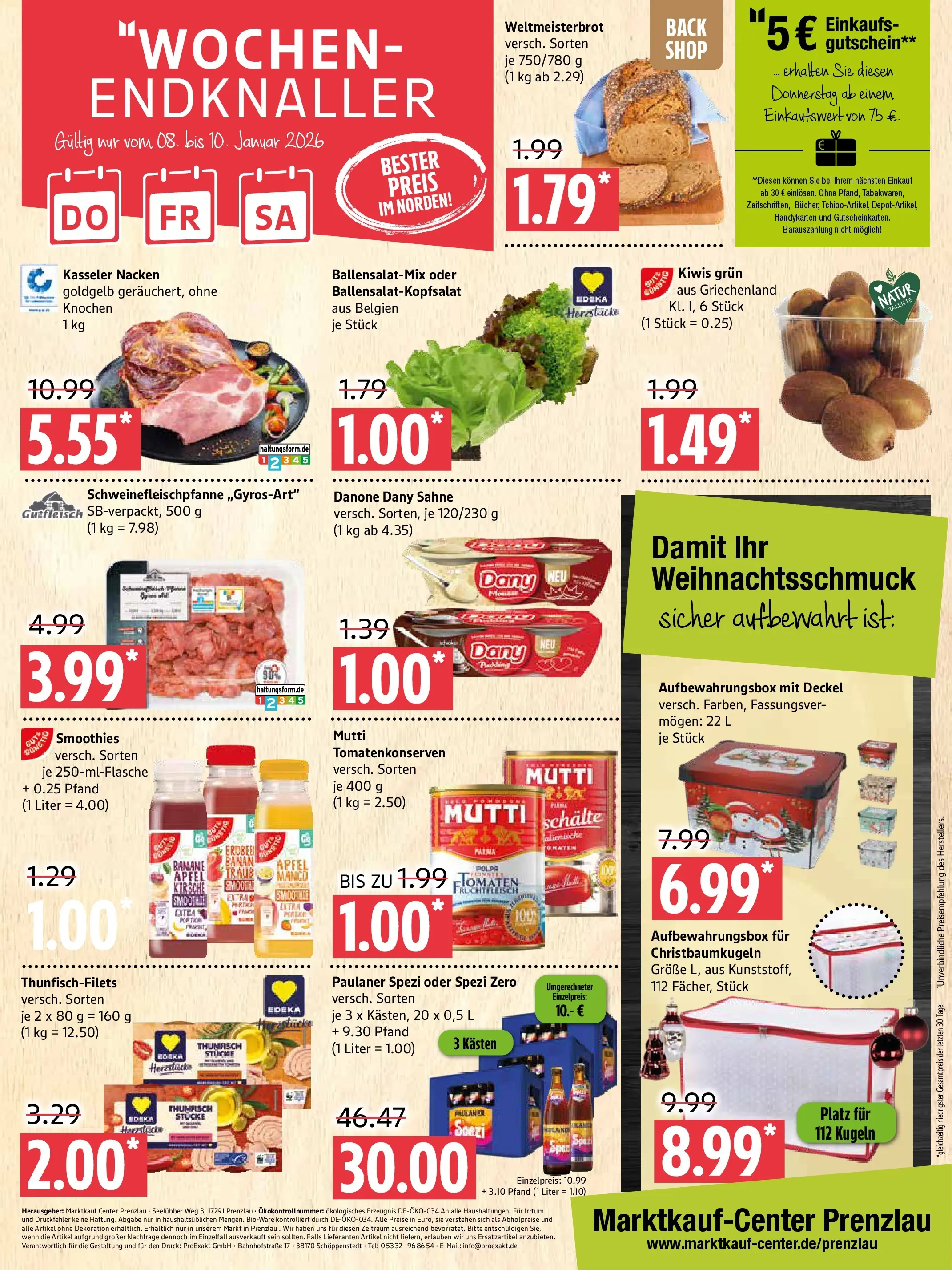 Marktkauf - Marktkauf: Wochenangebote (ab 05.01.2026) » Angebote online | Seite: 12 | Produkte: Paulaner spezi, Äpfel, Kasseler nacken, Sahne