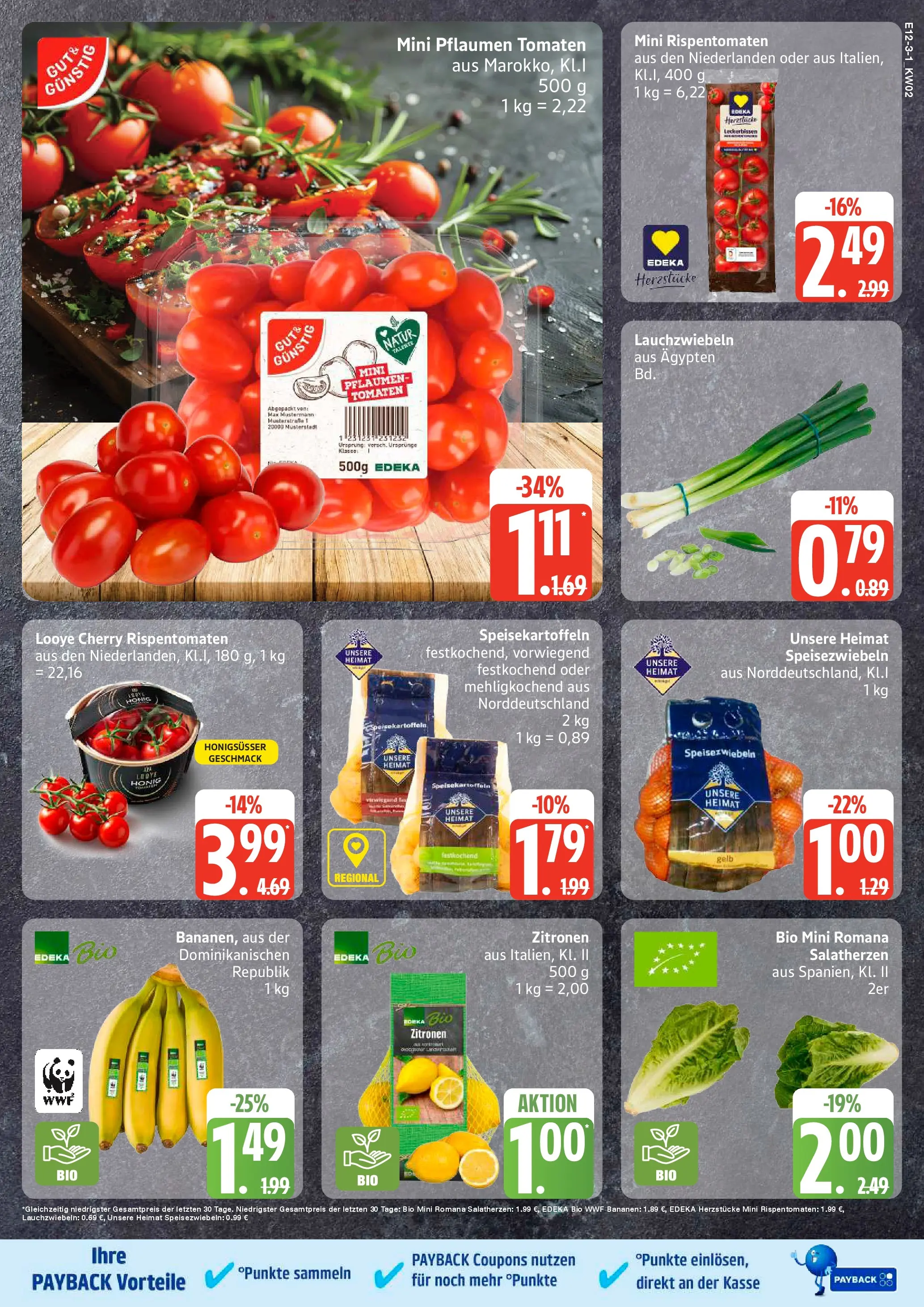 Edeka prospekt Hamburg	 (ab 04.01.2026) » Angebote Online | Seite: 3 | Produkte: Pflaumen, Bananen, Tomaten, Zitronen