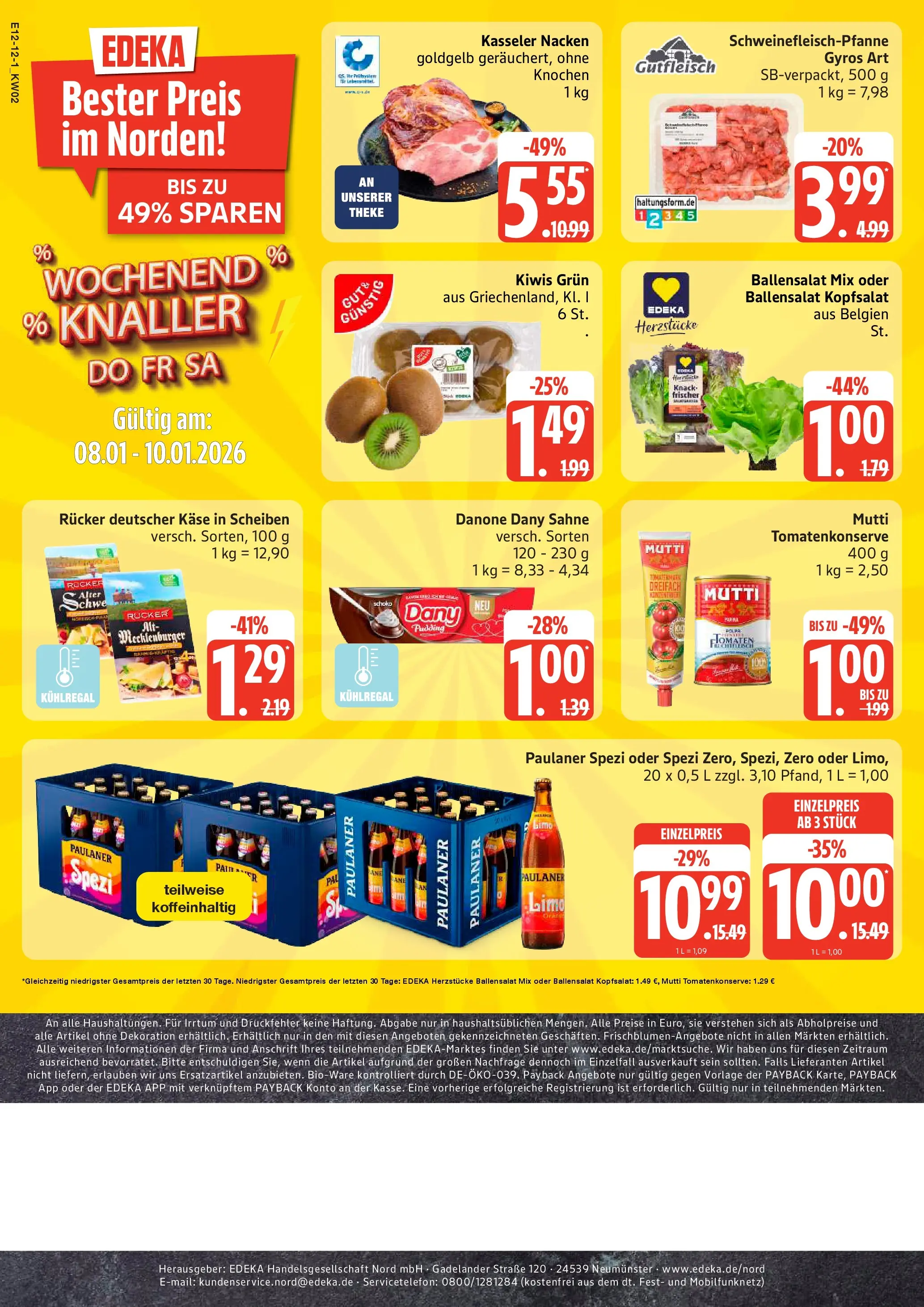 Edeka prospekt Hamburg	 (ab 04.01.2026) » Angebote Online | Seite: 12 | Produkte: Käse, Theke, Kiwi, Paulaner