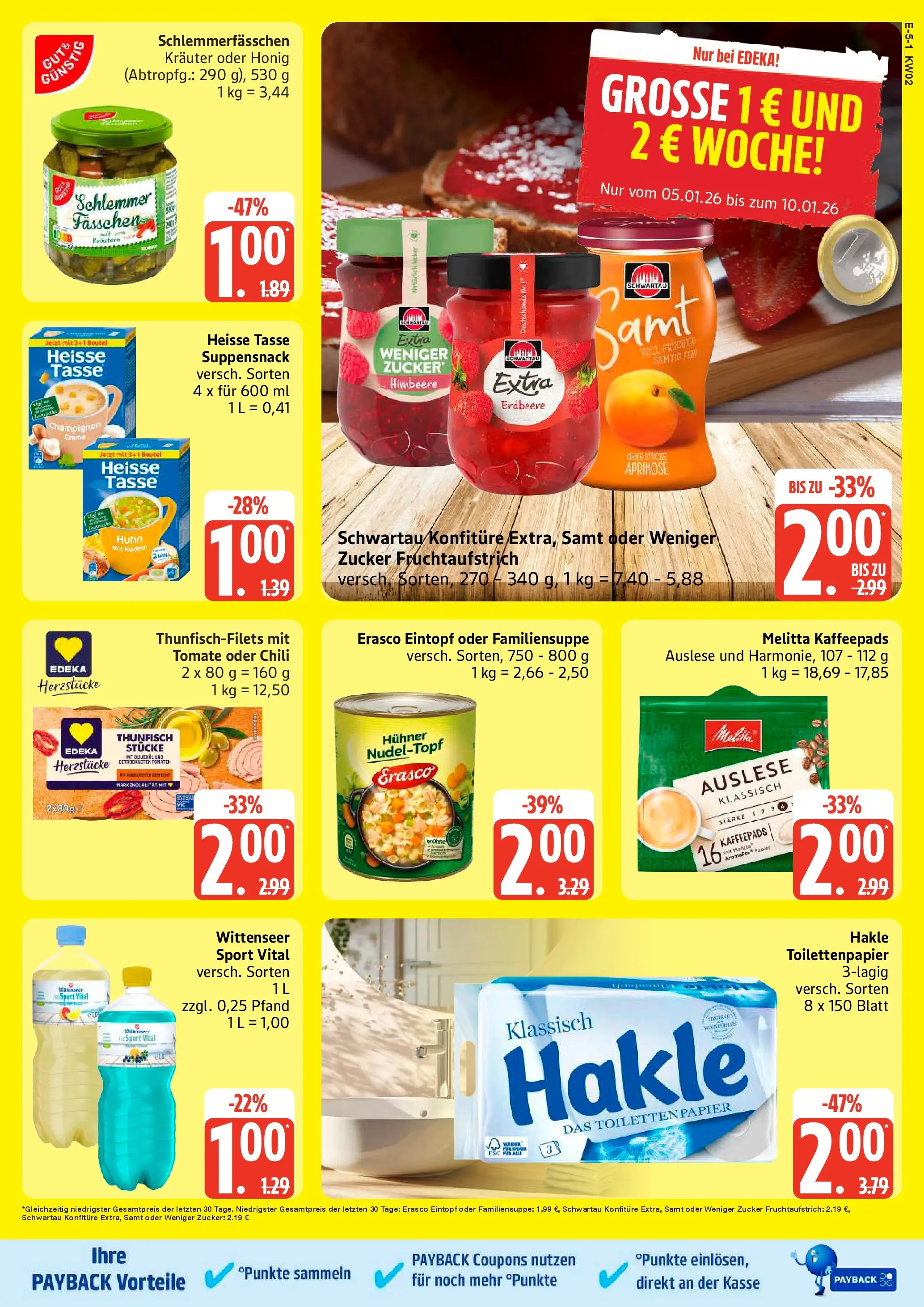 Edeka prospekt Bad Schwartau	 (ab 04.01.2026) » Angebote Online | Seite: 5 | Produkte: Kaffeepads, Zucker, Himbeere, Toilettenpapier