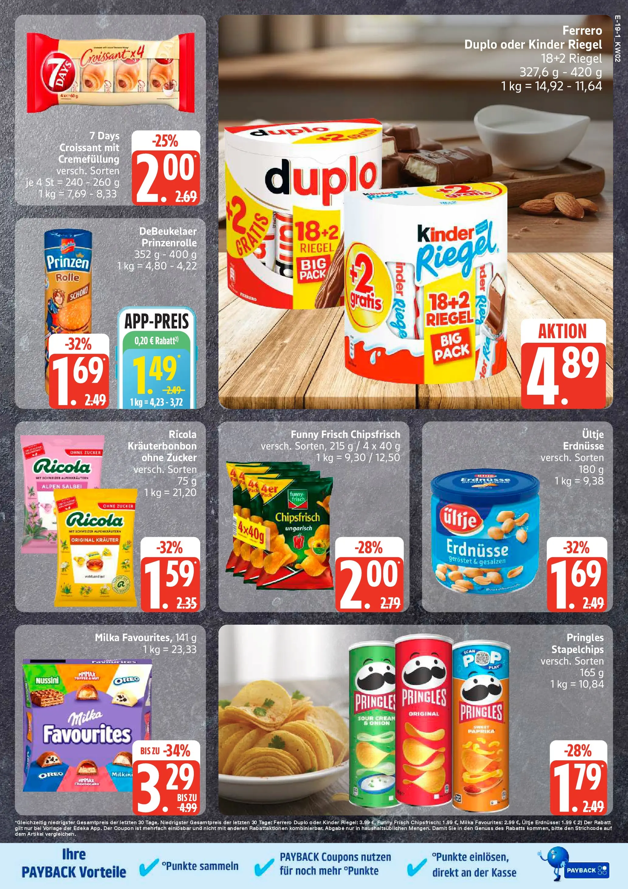 Edeka prospekt Bad Schwartau	 (ab 04.01.2026) » Angebote Online | Seite: 23 | Produkte: Ultje erdnusse, Kinder riegel, Croissant, Chips