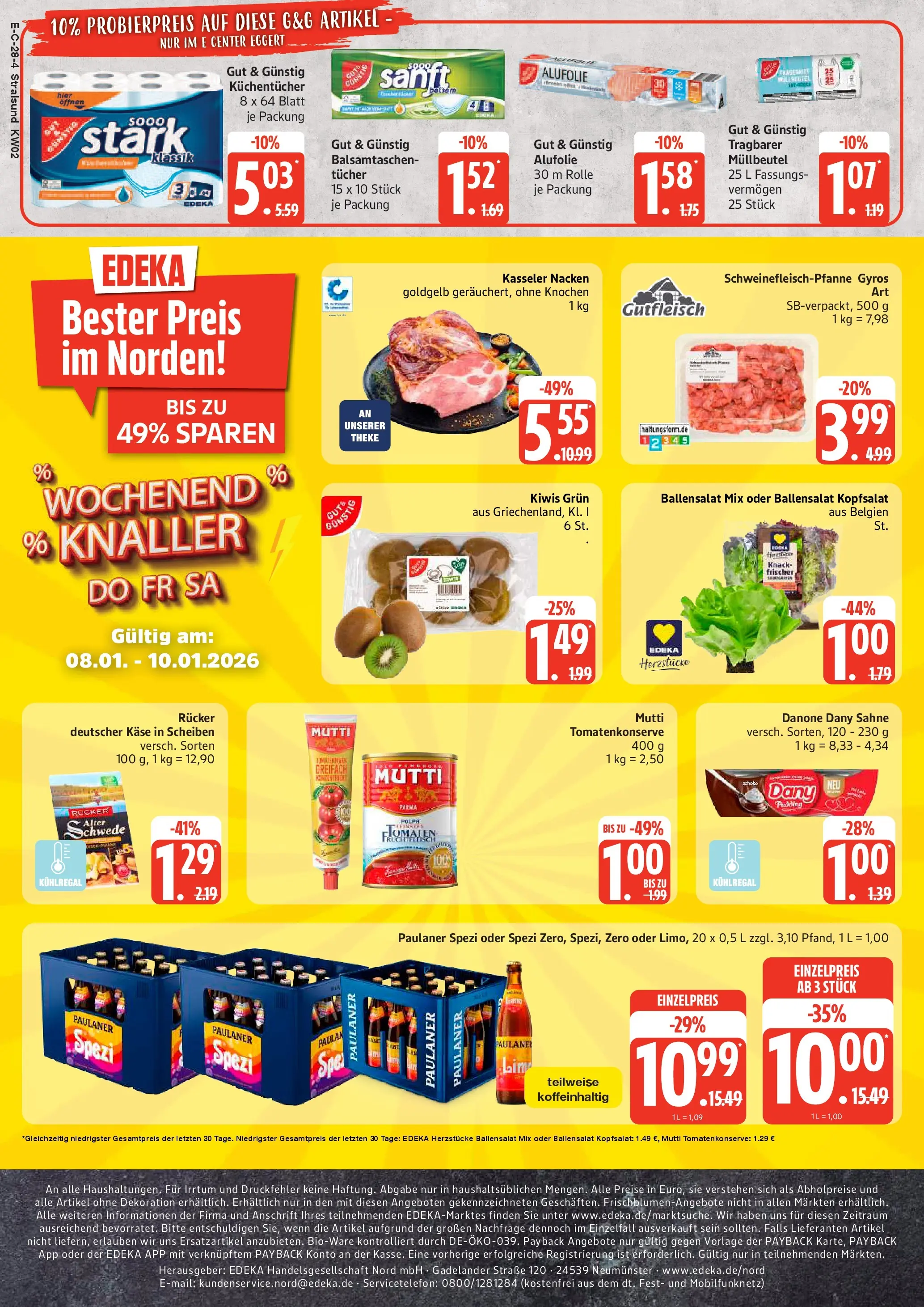 Edeka prospekt Stralsund	 (ab 04.01.2026) » Angebote Online | Seite: 32 | Produkte: Käse, Theke, Pudding, Paulaner