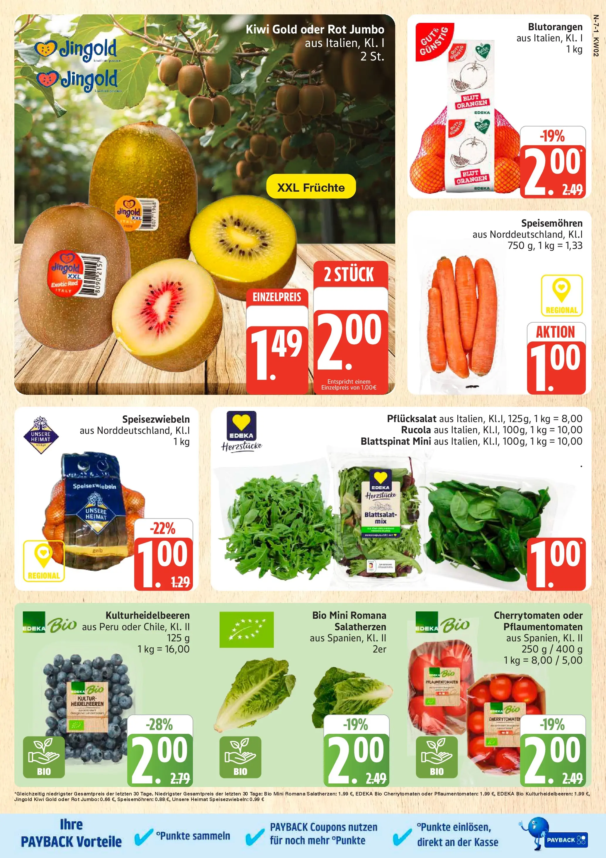 Edeka prospekt Cuxhaven	 (ab 04.01.2026) » Angebote Online | Seite: 7 | Produkte: Rucola, Orangen, Heidelbeeren, Kiwi