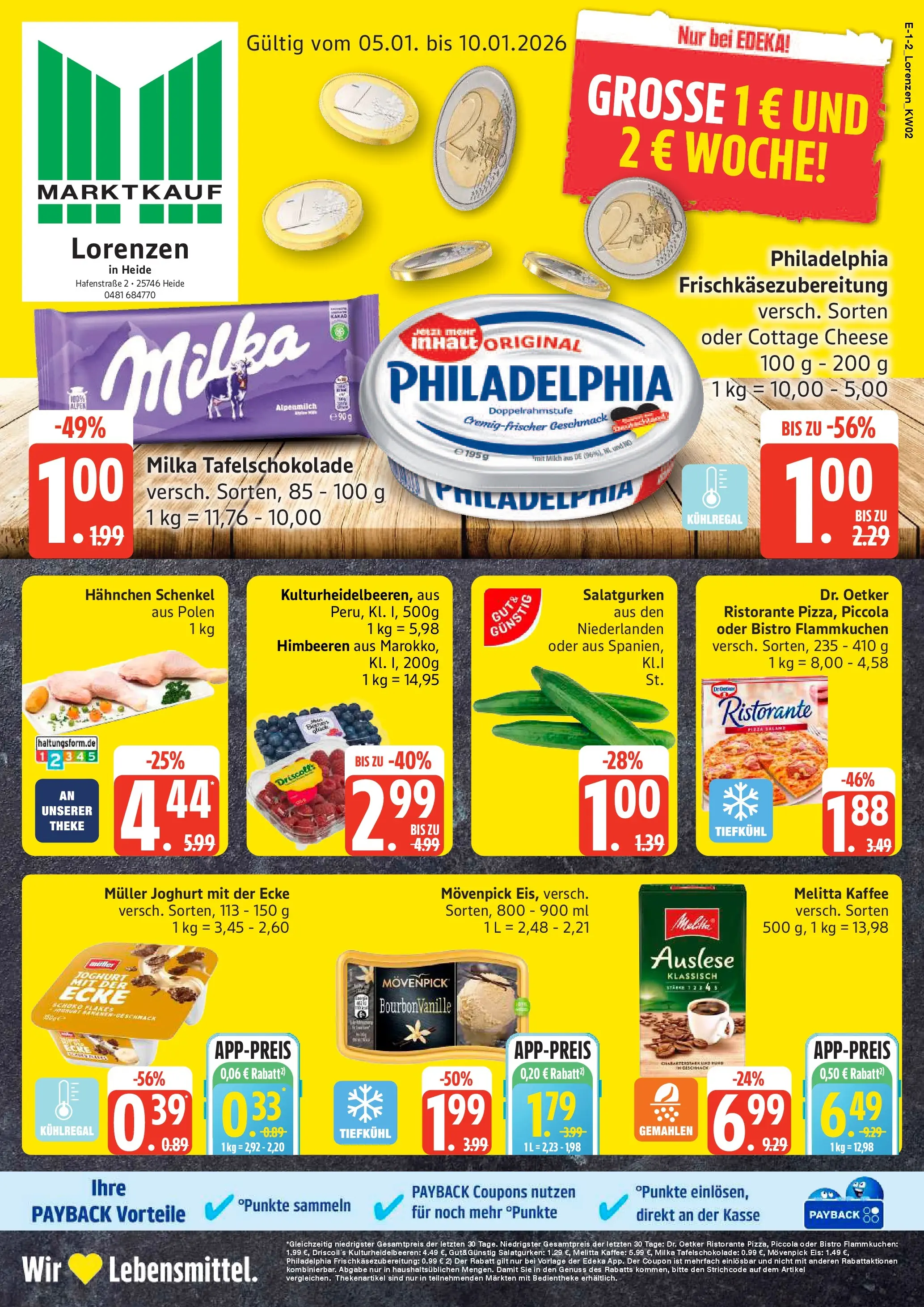 Edeka prospekt Heide	 (ab 04.01.2026) » Angebote Online | Seite: 1 | Produkte: Melitta kaffee, Milka, Pizza, Bourbon