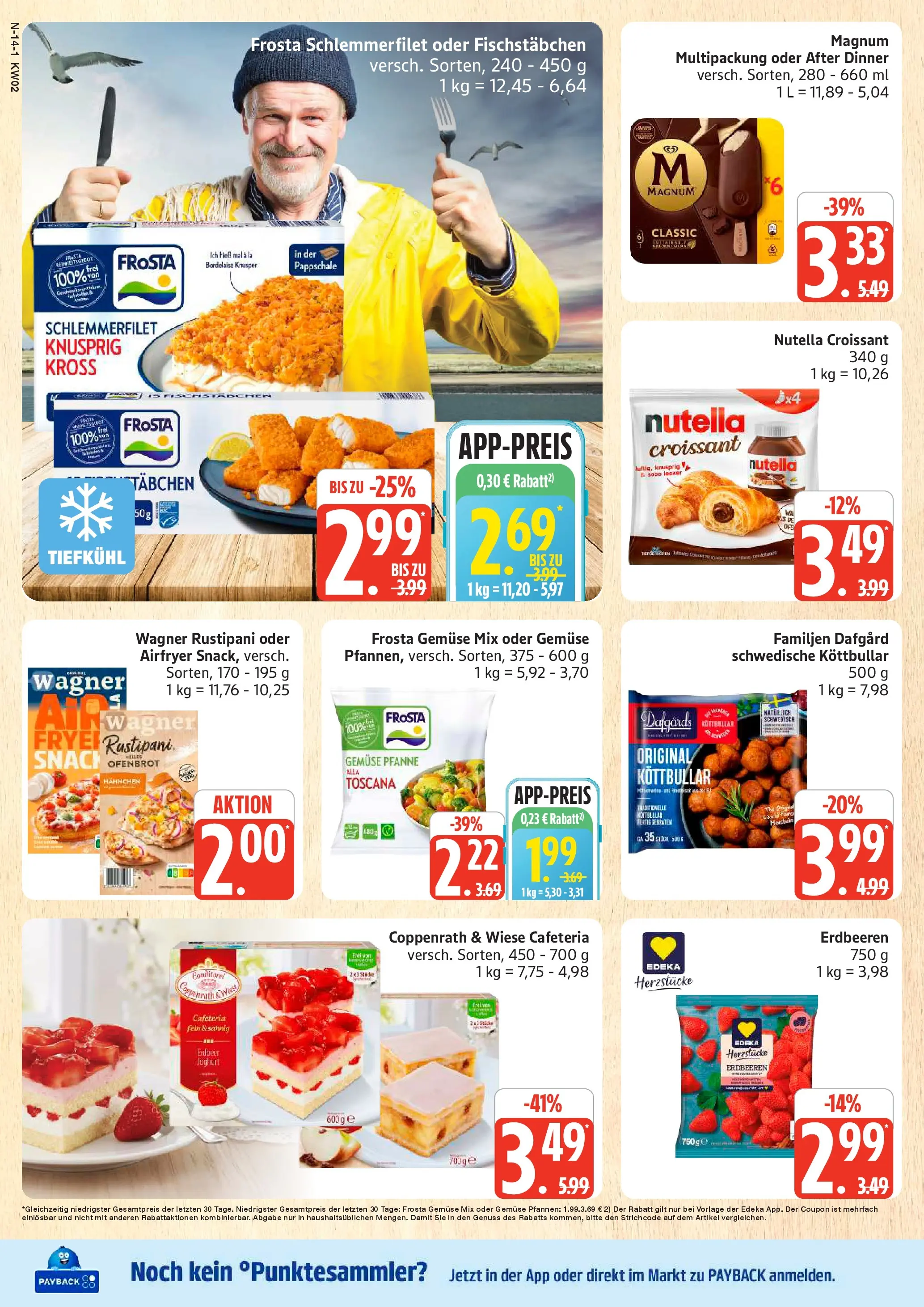 Edeka prospekt Cuxhaven	 (ab 04.01.2026) » Angebote Online | Seite: 14 | Produkte: Joghurt, Frosta, Croissant, Gemüse