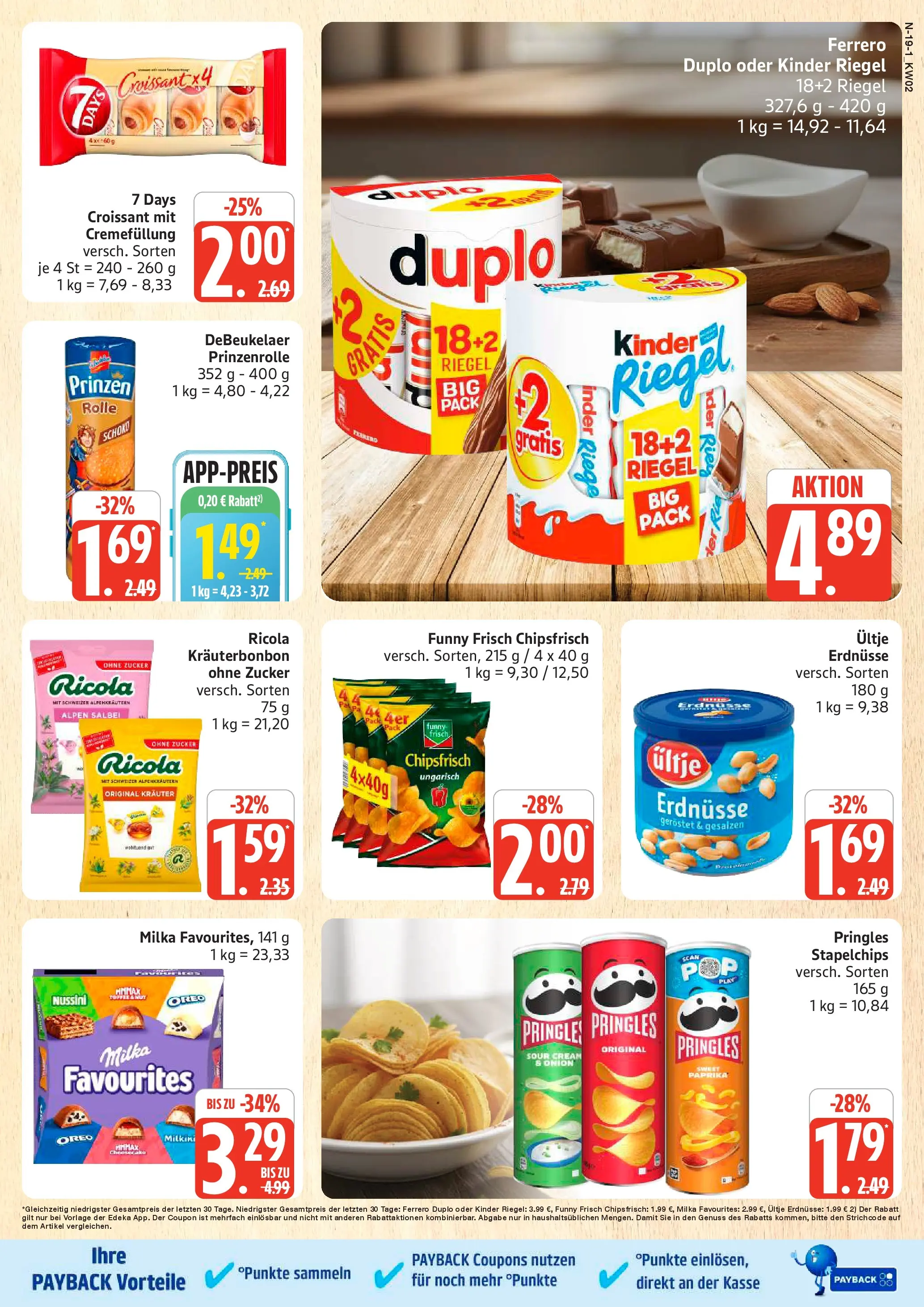 Edeka prospekt Cuxhaven	 (ab 04.01.2026) » Angebote Online | Seite: 19 | Produkte: Kinder riegel, Croissant, Axe, Chips