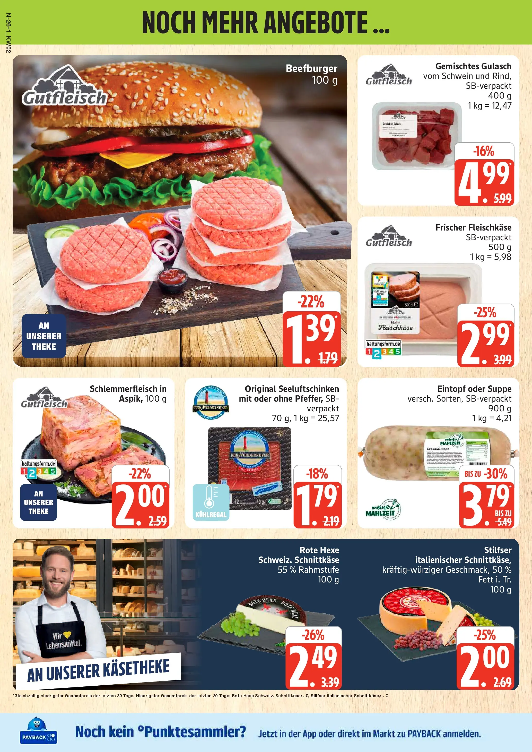 Edeka prospekt Cuxhaven	 (ab 04.01.2026) » Angebote Online | Seite: 26 | Produkte: Theke, Burger, Gulasch