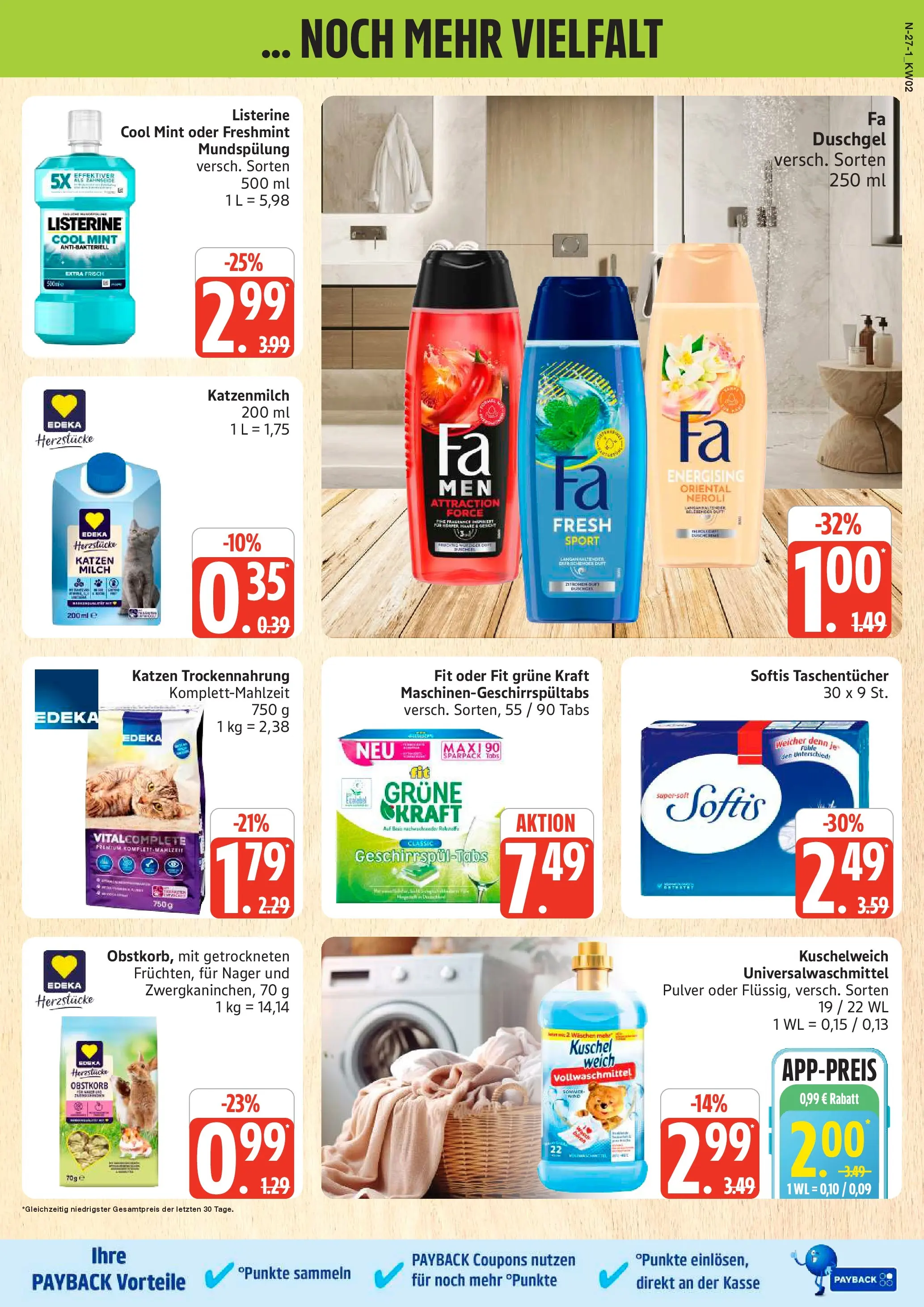 Edeka prospekt Cuxhaven	 (ab 04.01.2026) » Angebote Online | Seite: 27 | Produkte: Fa duschgel, Kuschelweich, Duschgel, Listerine