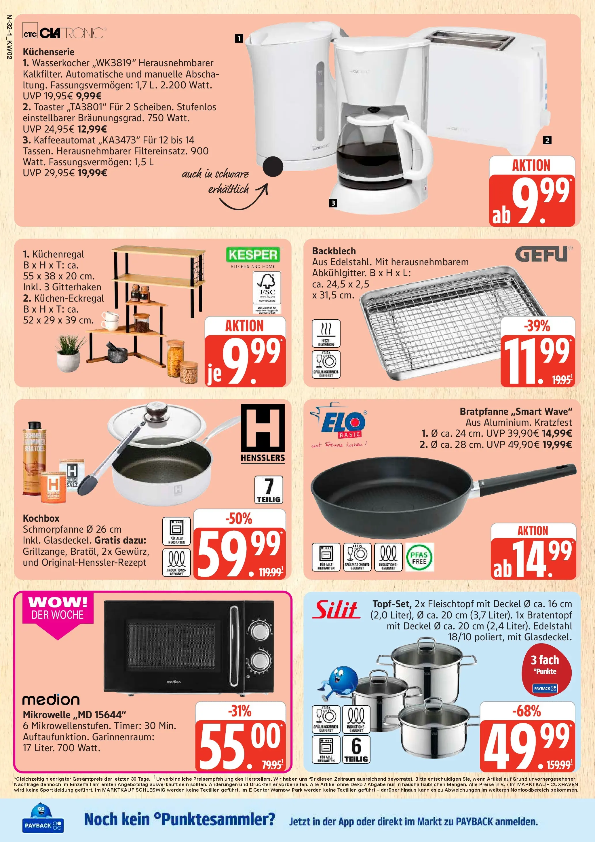 Edeka prospekt Cuxhaven	 (ab 04.01.2026) » Angebote Online | Seite: 32 | Produkte: Mikrowelle, Wasserkocher, Toaster