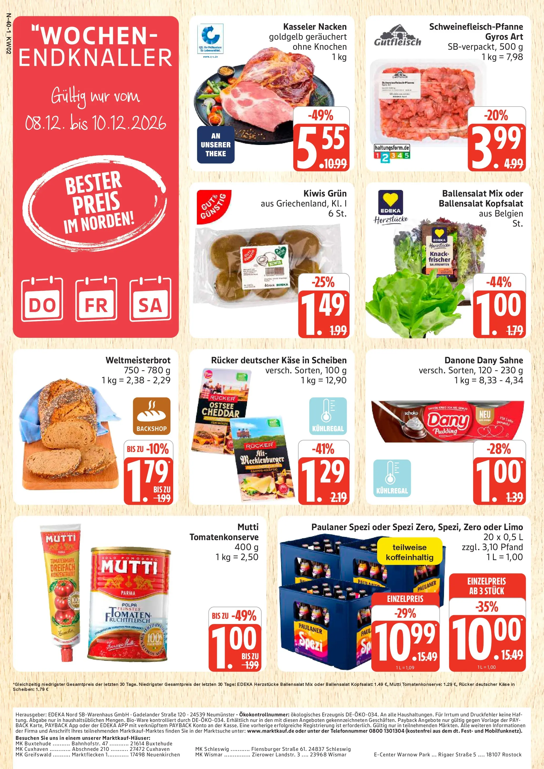 Edeka prospekt Cuxhaven	 (ab 04.01.2026) » Angebote Online | Seite: 40 | Produkte: Tomaten, Pudding, Kasseler nacken, Kiwi