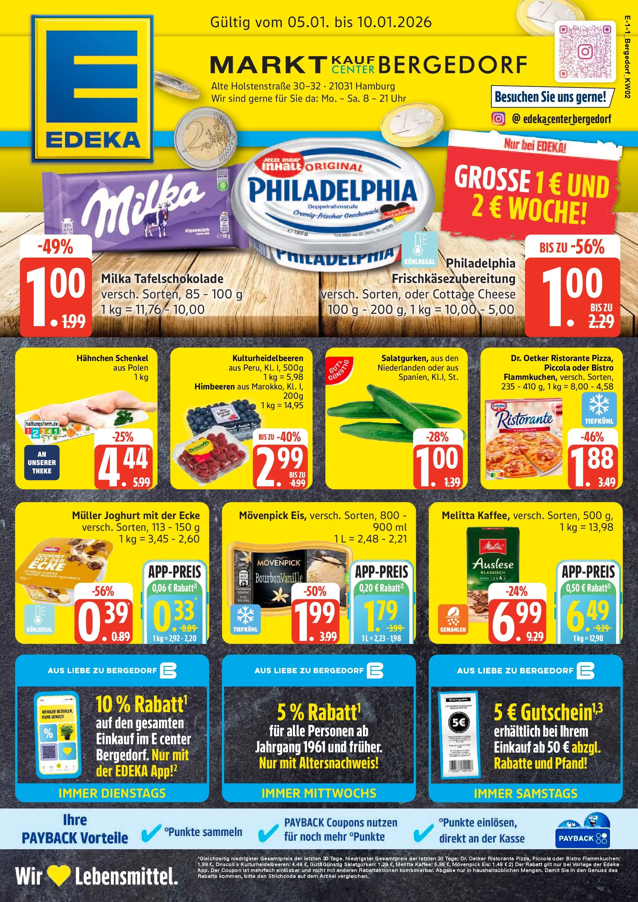 Edeka prospekt Hamburg	 (ab 04.01.2026) » Angebote Online | Seite: 1 | Produkte: Ristorante, Melitta kaffee, Pizza, Bourbon