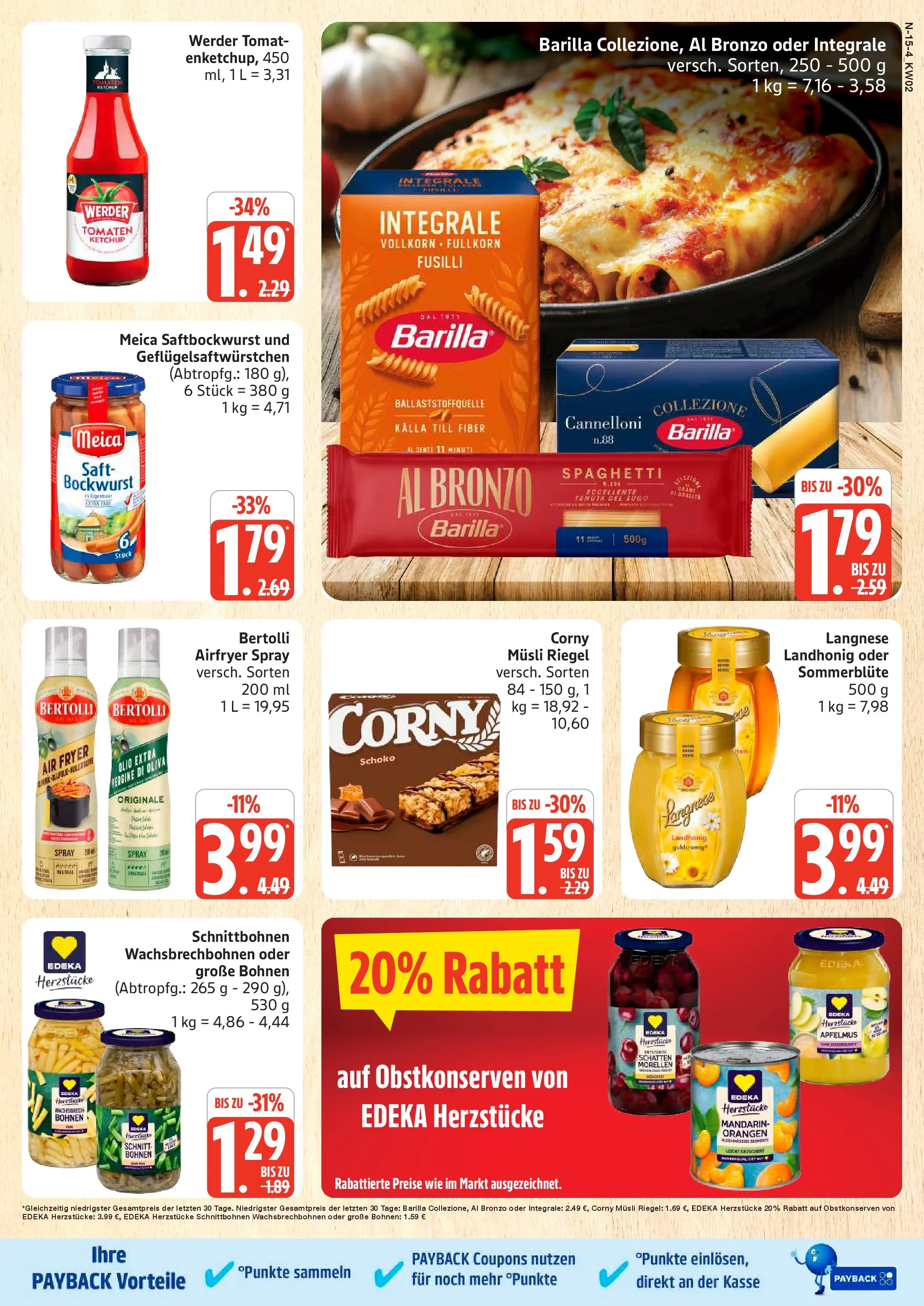 Edeka prospekt Neuenkirchen	 (ab 04.01.2026) » Angebote Online | Seite: 15 | Produkte: Langnese, Barilla, Orangen, Meica