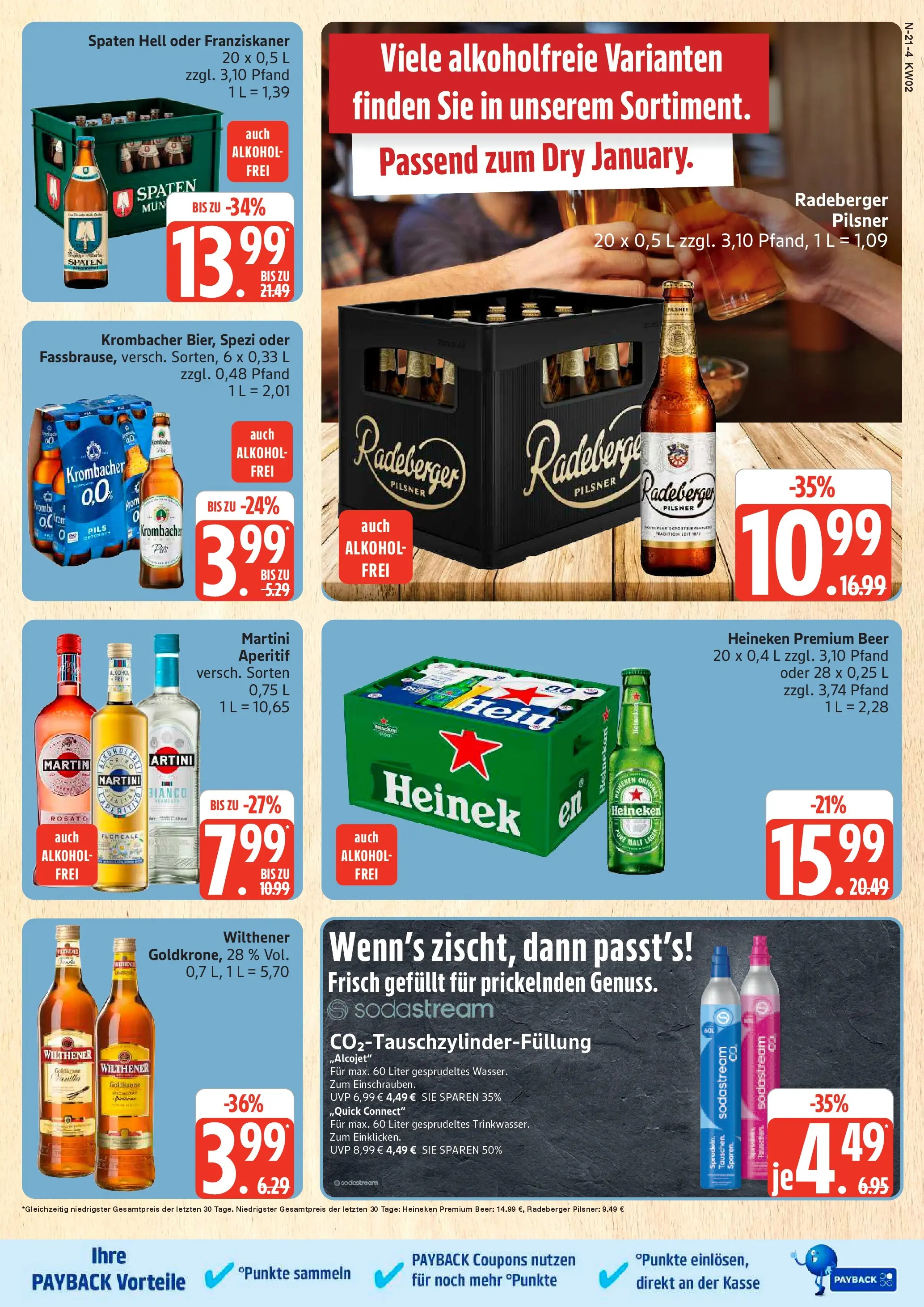Edeka prospekt Neuenkirchen	 (ab 04.01.2026) » Angebote Online | Seite: 21 | Produkte: Martini, Franziskaner, Krombacher, Radeberger pilsner