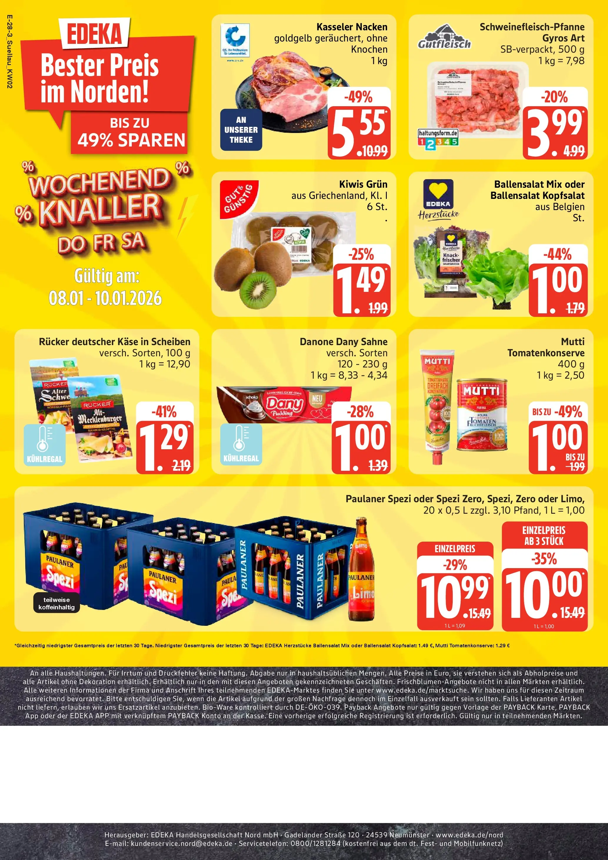 Edeka prospekt Ratzeburg	 (ab 04.01.2026) » Angebote Online | Seite: 28 | Produkte: Pudding, Gyros, Kasseler nacken, Paulaner
