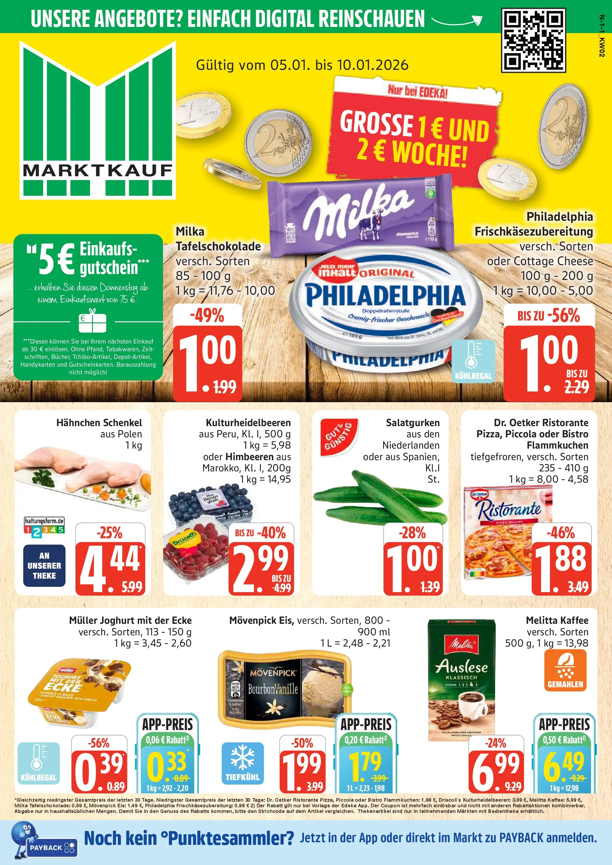 Edeka prospekt Cuxhaven	 (ab 04.01.2026) » Angebote Online | Seite: 1 | Produkte: Himbeeren, Ristorante, Hahnchen, Movenpick eis