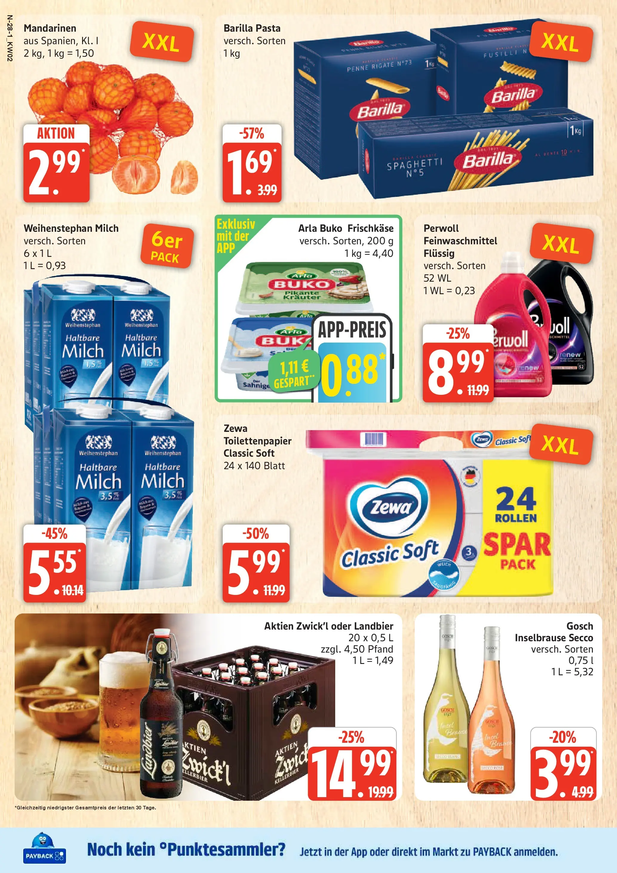 Edeka prospekt Cuxhaven	 (ab 04.01.2026) » Angebote Online | Seite: 28 | Produkte: Perwoll, Arla buko, Frischkase, Toilettenpapier
