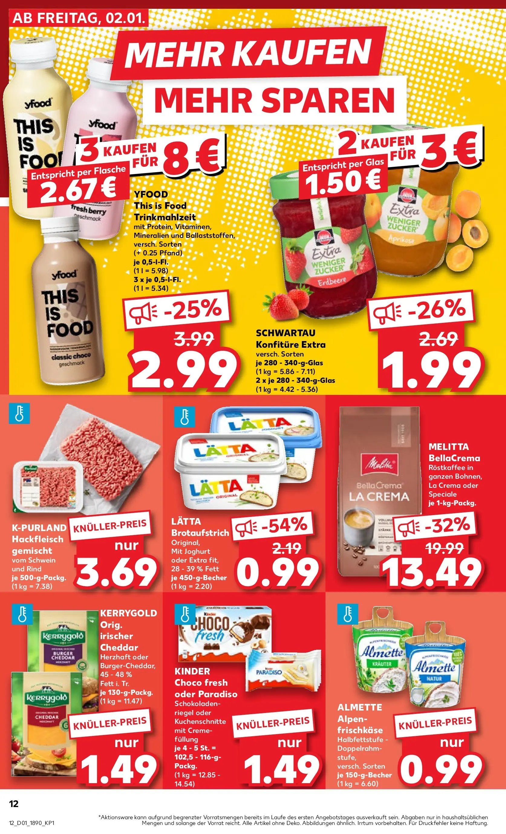 Prospekt Kaufland ab 05.01.2026 » Angebote Online zum Blättern | Seite: 12 | Produkte: Almette, Joghurt, Creme, Frischkase