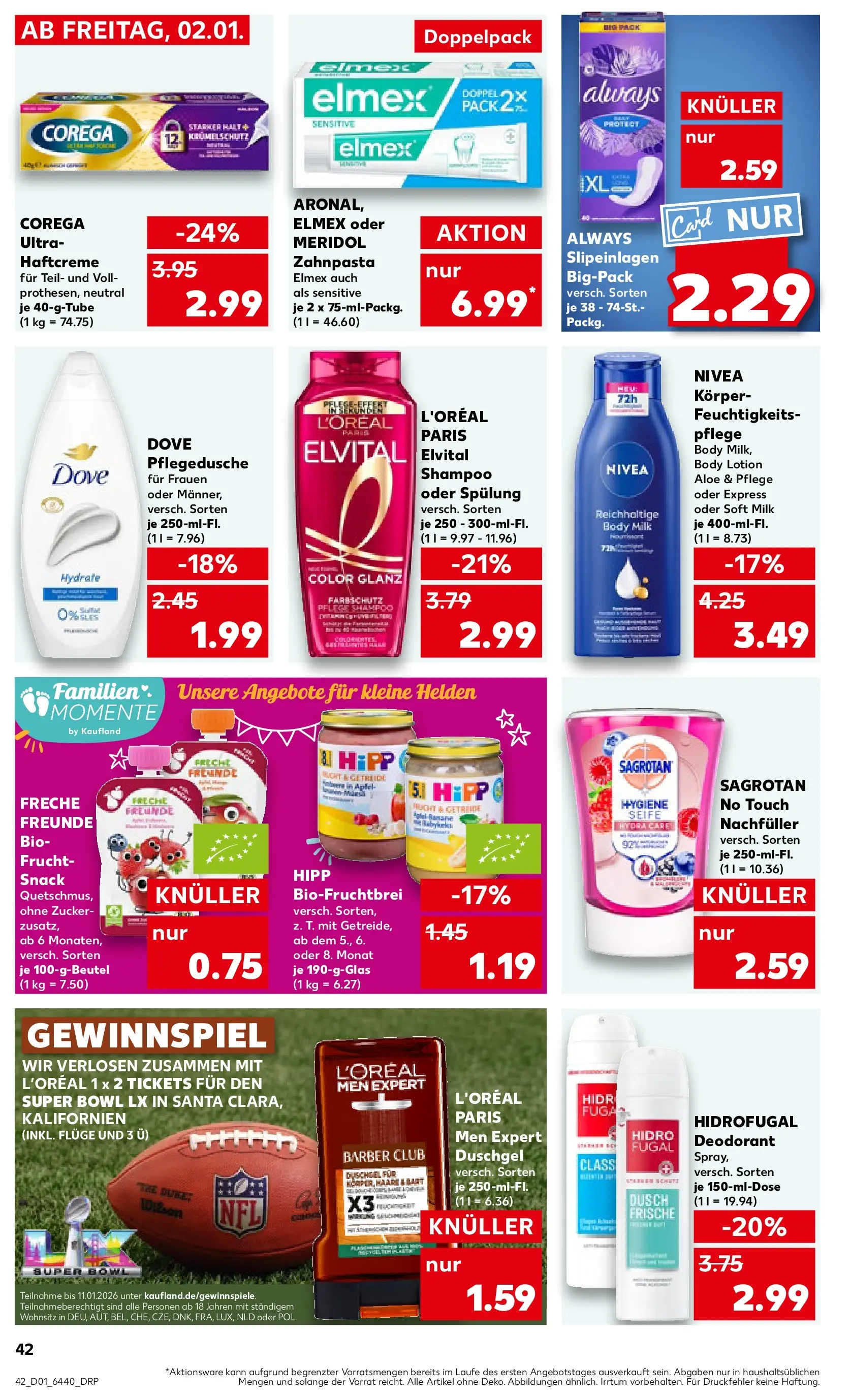 Prospekt Kaufland ab 05.01.2026 » Angebote Online zum Blättern | Seite: 42 | Produkte: Shampoo, Seife, Duschgel, Body Milk