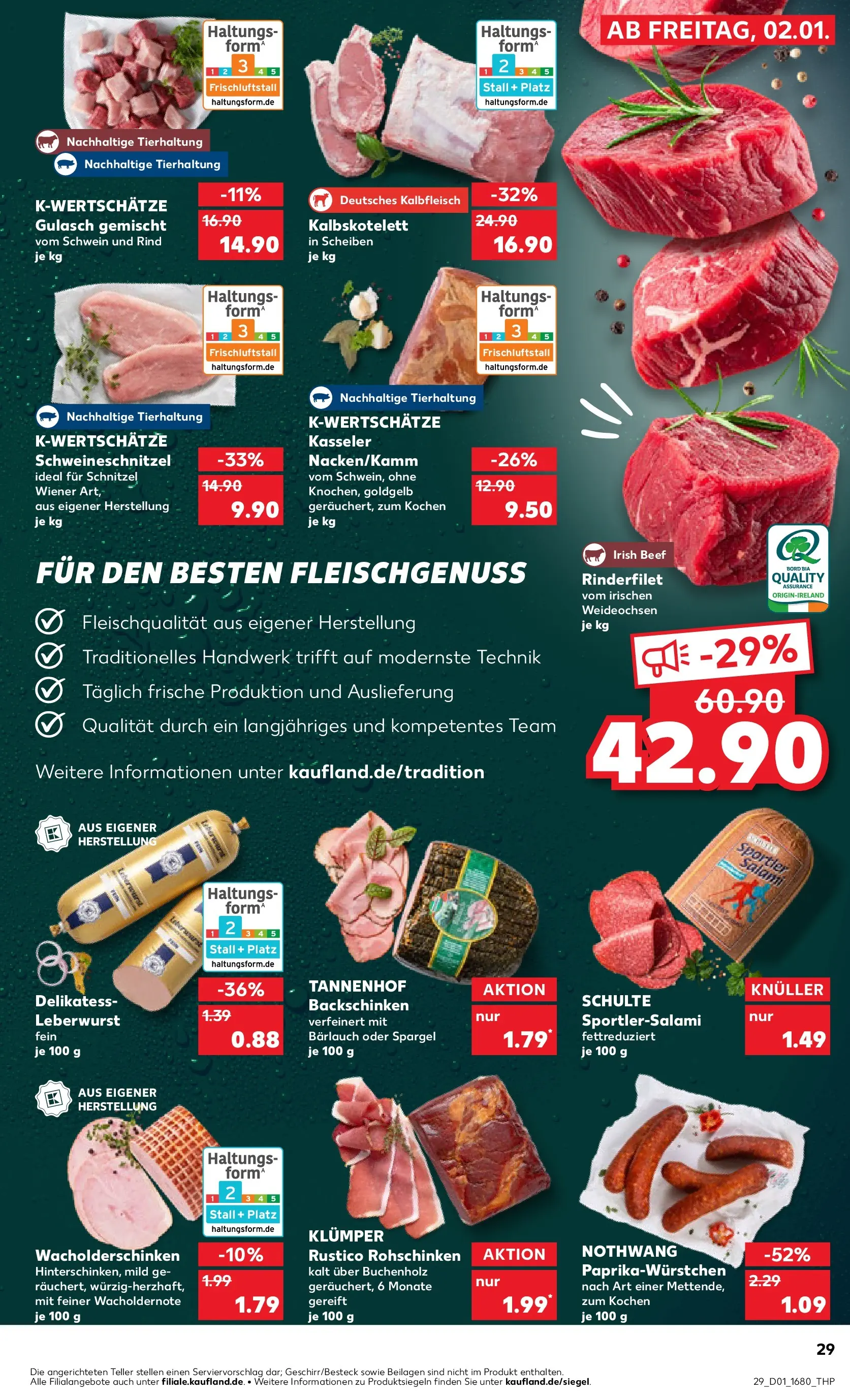 Prospekt Kaufland ab 05.01.2026 » Angebote Online zum Blättern | Seite: 29 | Produkte: Rinderfilet, Schnitzel, Paprika, Gulasch