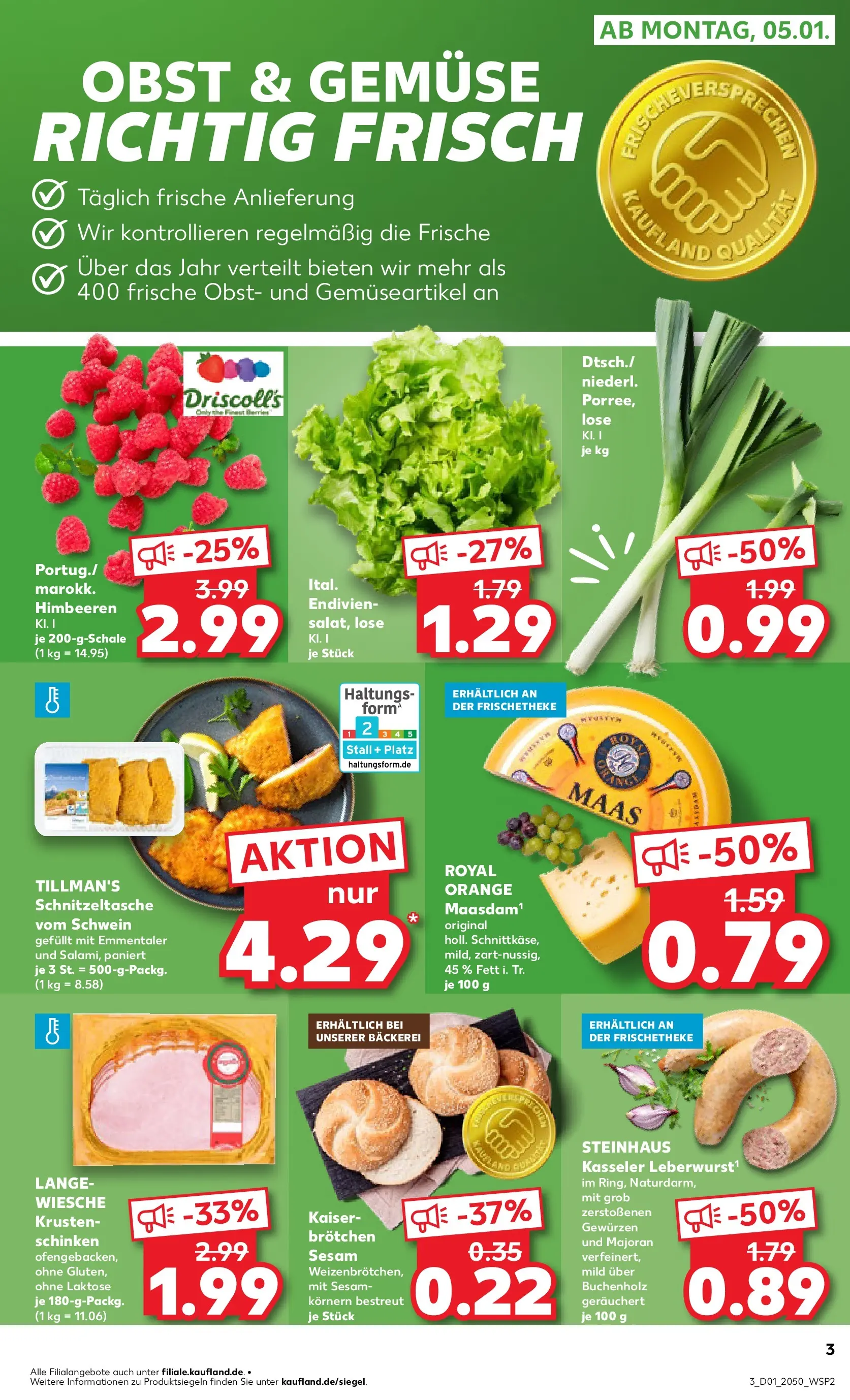 Prospekt Kaufland ab 05.01.2026 » Angebote Online zum Blättern | Seite: 3 | Produkte: Bäckerei, Gemüse, Obst, Schinken