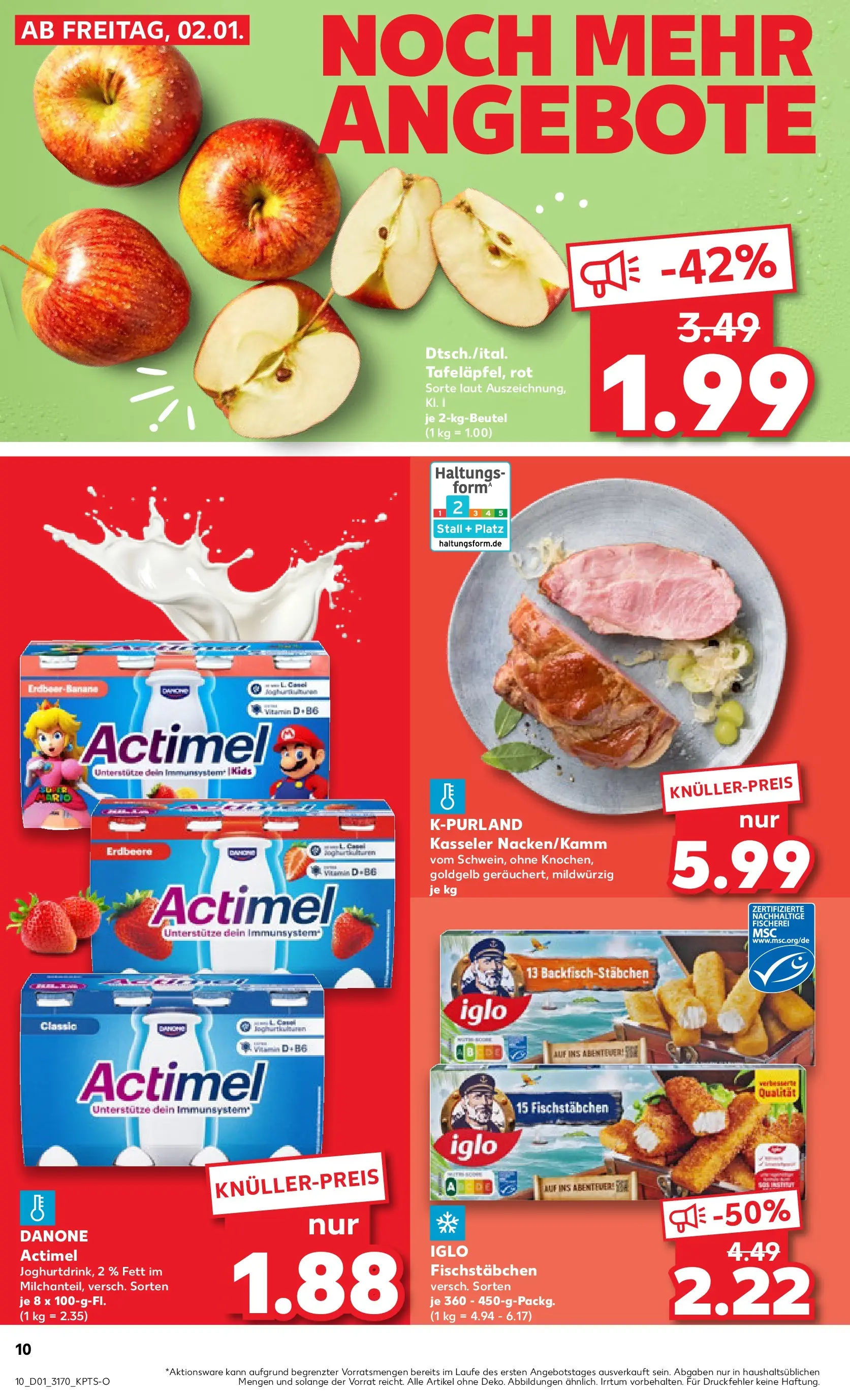 Prospekt Kaufland ab 05.01.2026 » Angebote Online zum Blättern | Seite: 10 | Produkte: Actimel, Iglo, Fischstabchen
