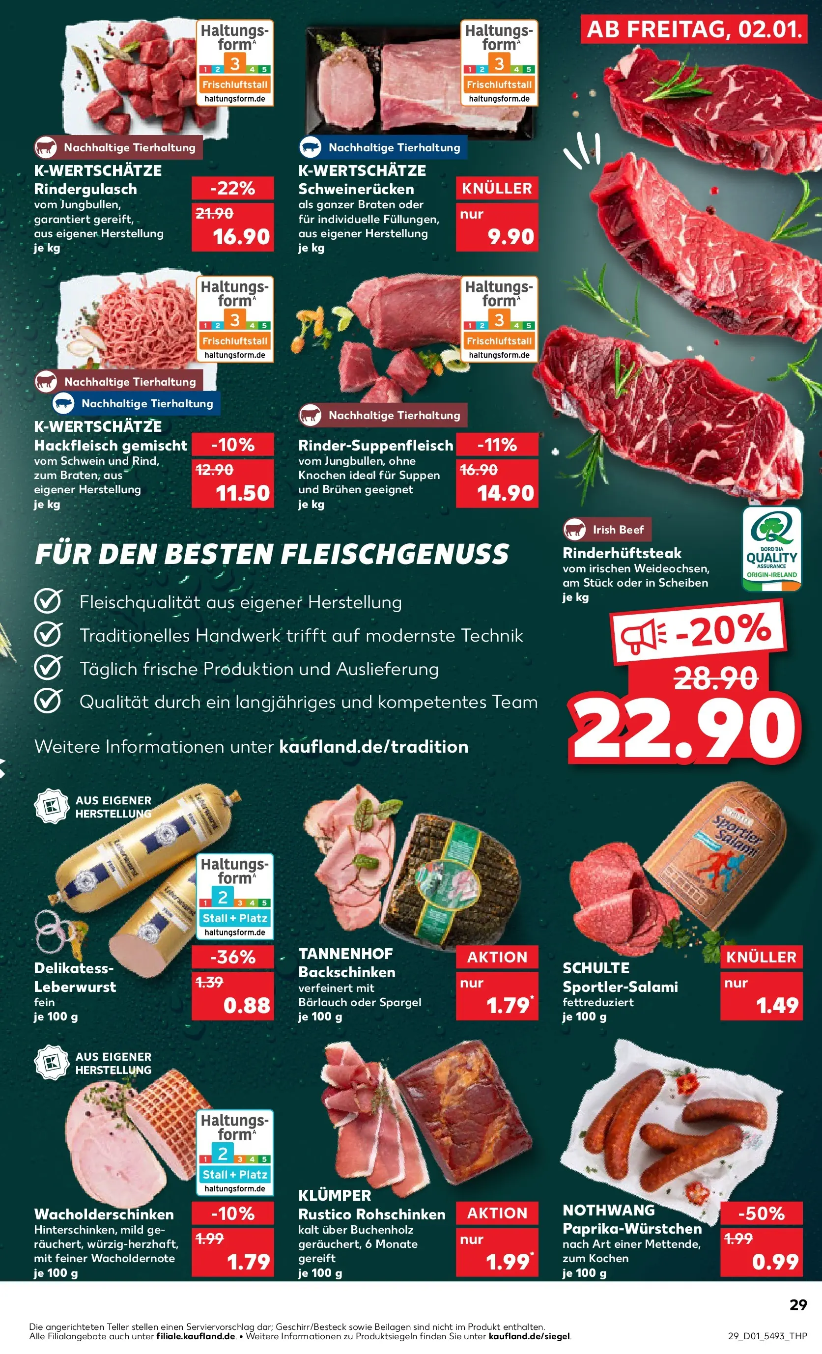 Prospekt Kaufland ab 05.01.2026 » Angebote Online zum Blättern | Seite: 29 | Produkte: Rindergulasch, Spargel, Salami, Steak
