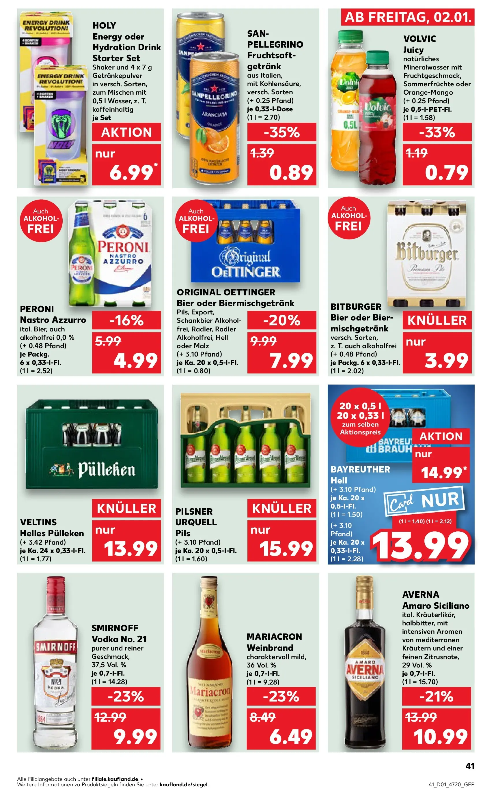 Prospekt Kaufland ab 05.01.2026 » Angebote Online zum Blättern | Seite: 41 | Produkte: Energy, Pils, Volvic, Fruchtsaft