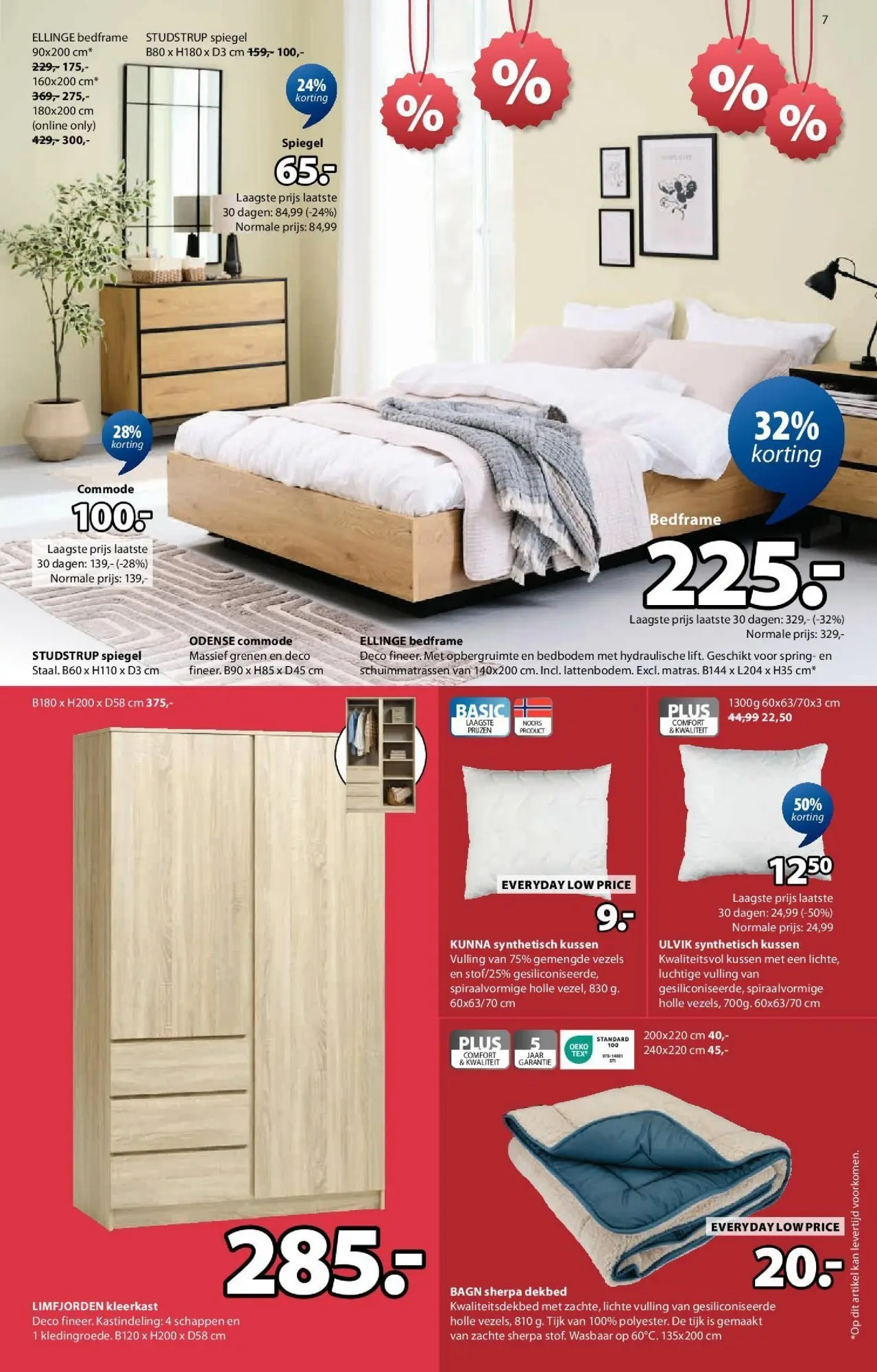 JYSK - JYSK folder tot 31.01.2026 vanaf 02/01/2026 | Pagina: 7 | Producten: Kussen, Spiegel, Dekbed, Kan