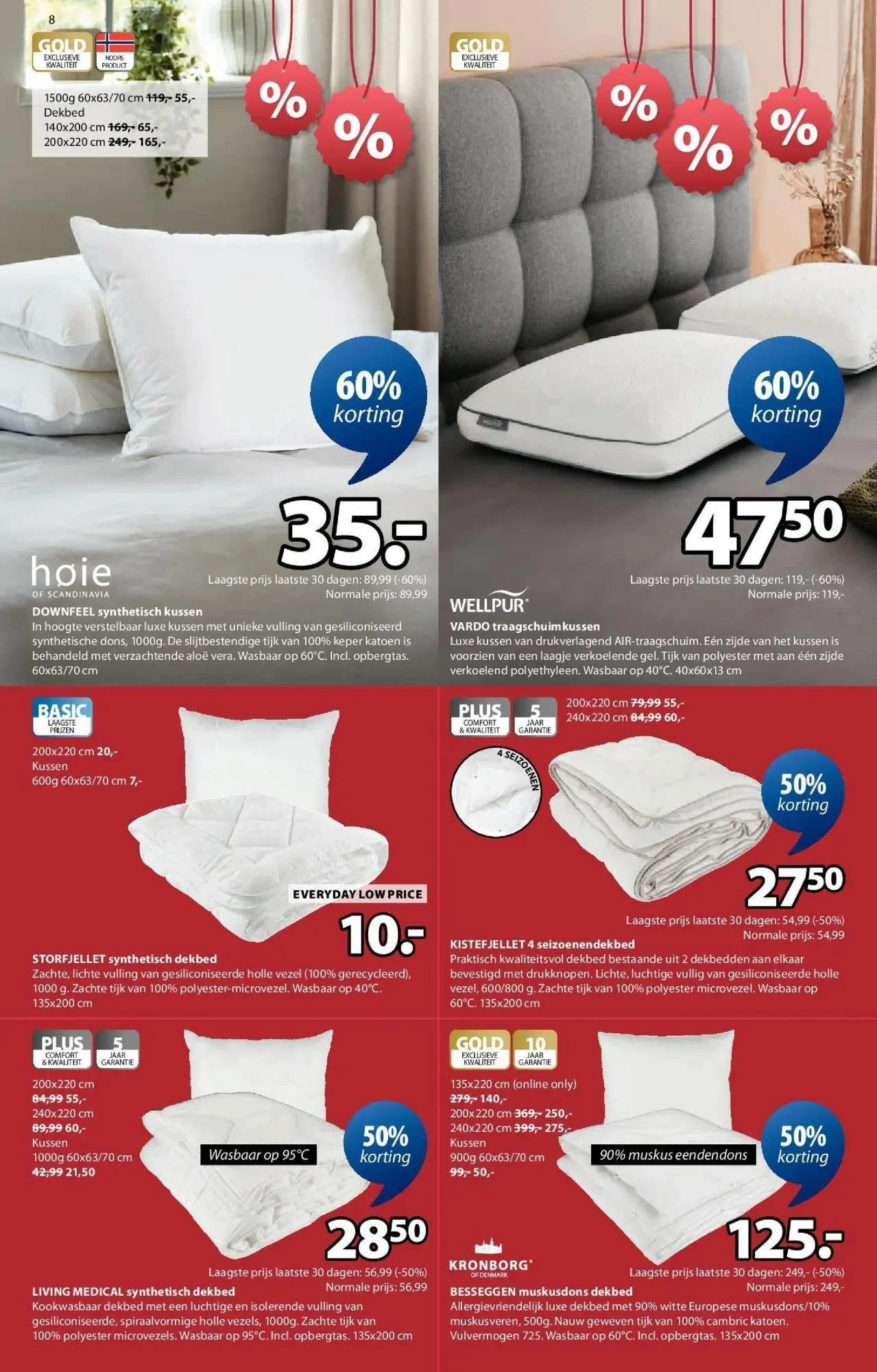 JYSK - JYSK folder tot 31.01.2026 vanaf 02/01/2026 | Pagina: 8 | Producten: Kussen, Dekbed