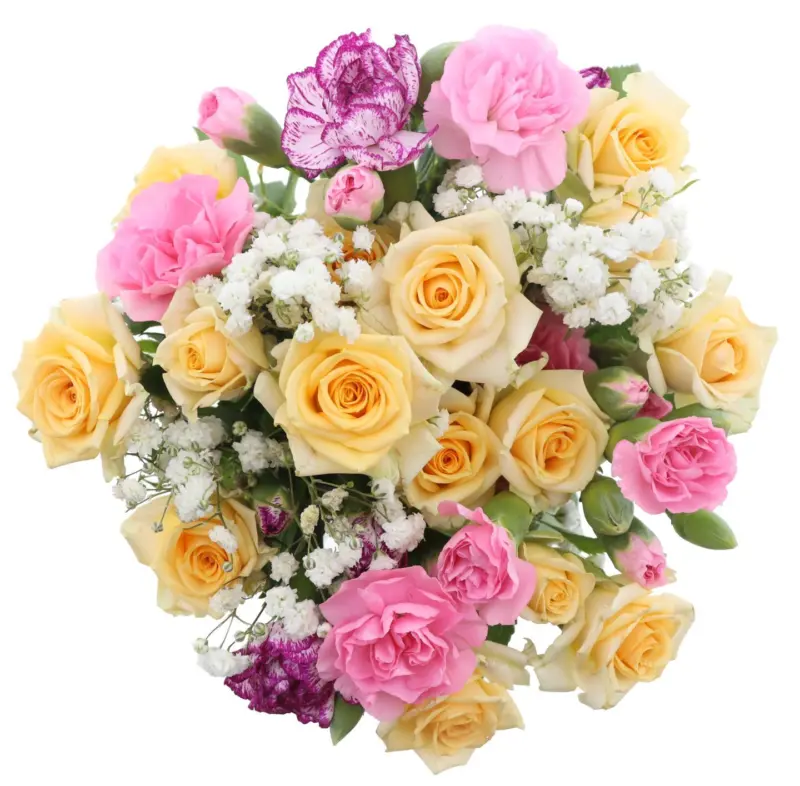 Букет рози и карамфили 40 см