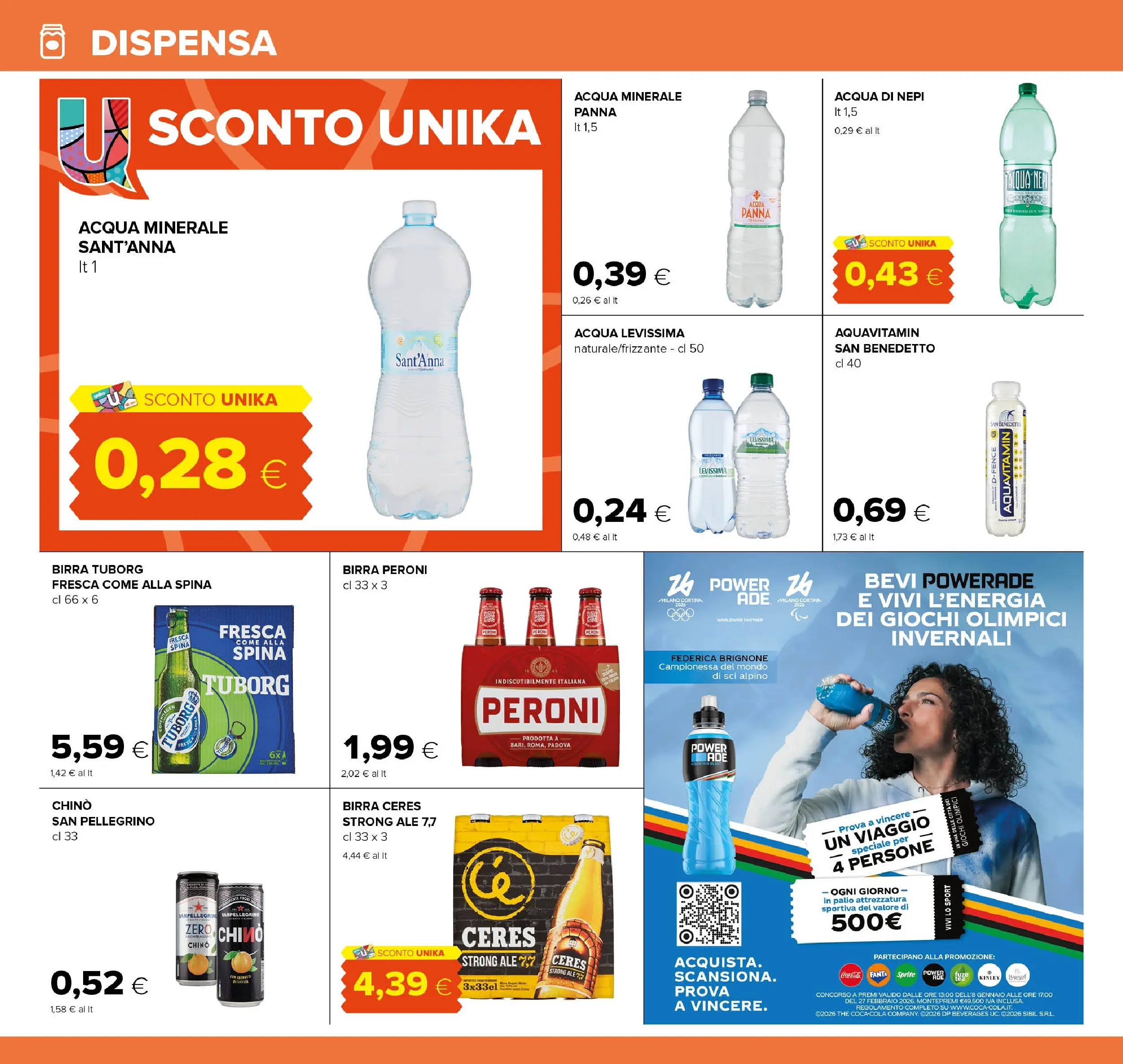 Nuovo Volantino Oasi	 dal 03/01/2026 > offerte anteprima 🛍️ | Pagina: 16 | Prodotti: Birra, Panna, Fanta, Acqua minerale