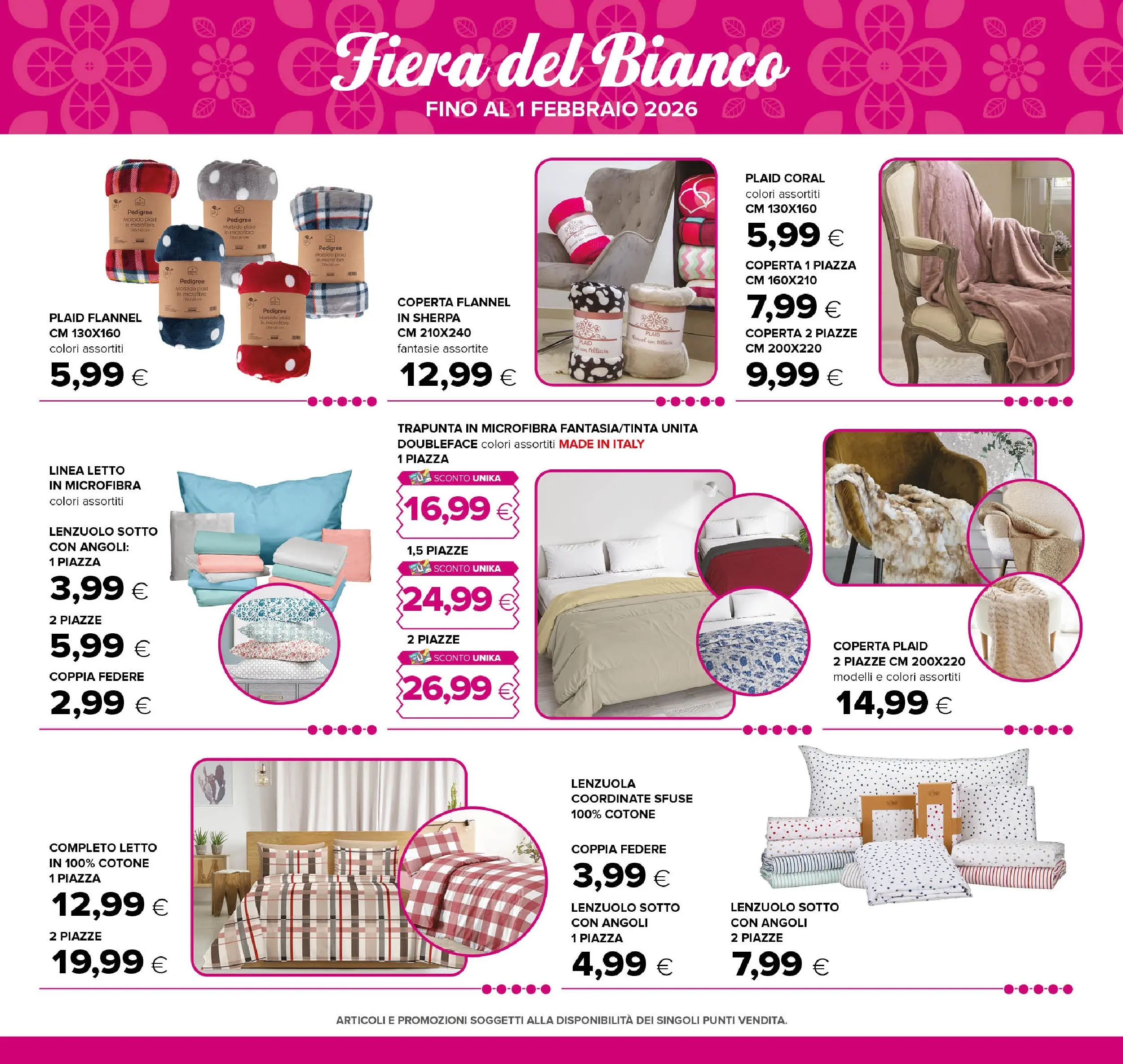 Nuovo Volantino Oasi	 dal 03/01/2026 > offerte anteprima 🛍️ | Pagina: 26 | Prodotti: Plaid, Trapunta, Coperta, Lenzuola