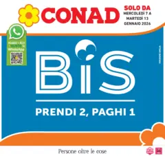 Anteprima del volantino Conad - Bis prendi 2, paghi 1 valido a partire dal 07.01.2026