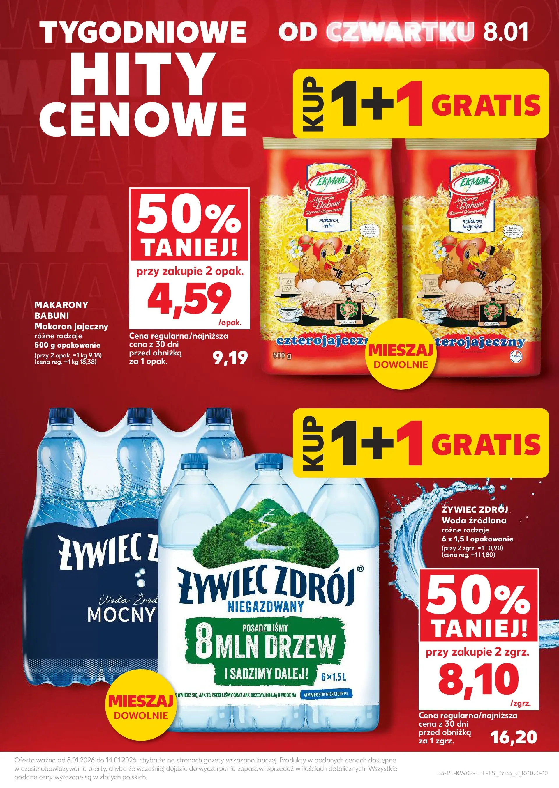 Kaufland gazetka od 08.01.2026 - od jutra PDF | Strona: 3 | Produkty: Woda źródlana, Makarony, Makaron, Woda