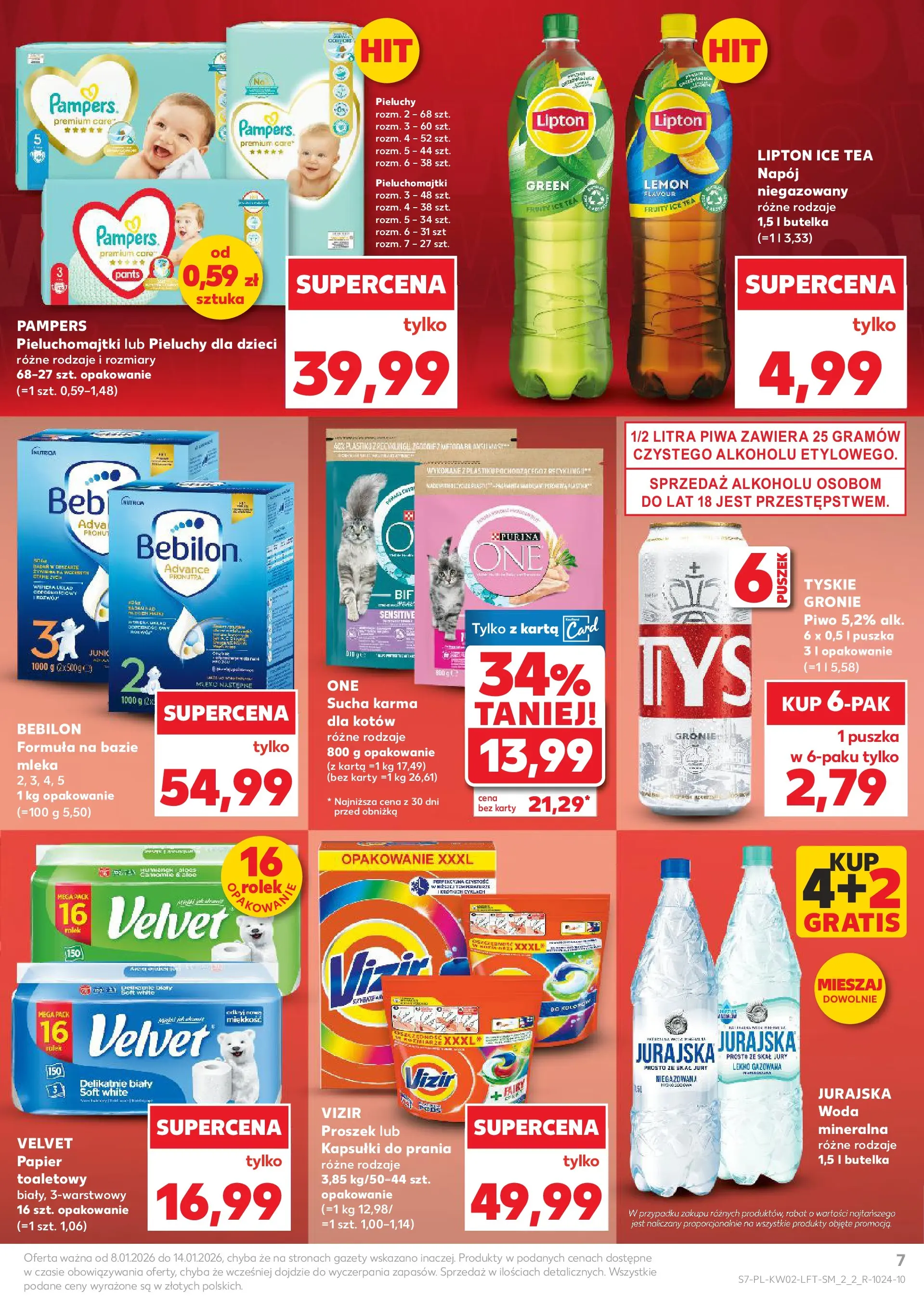 Kaufland gazetka od 08.01.2026 - od jutra PDF | Strona: 7 | Produkty: Ice Tea, Pieluchomajtki, Piwo, Fairy
