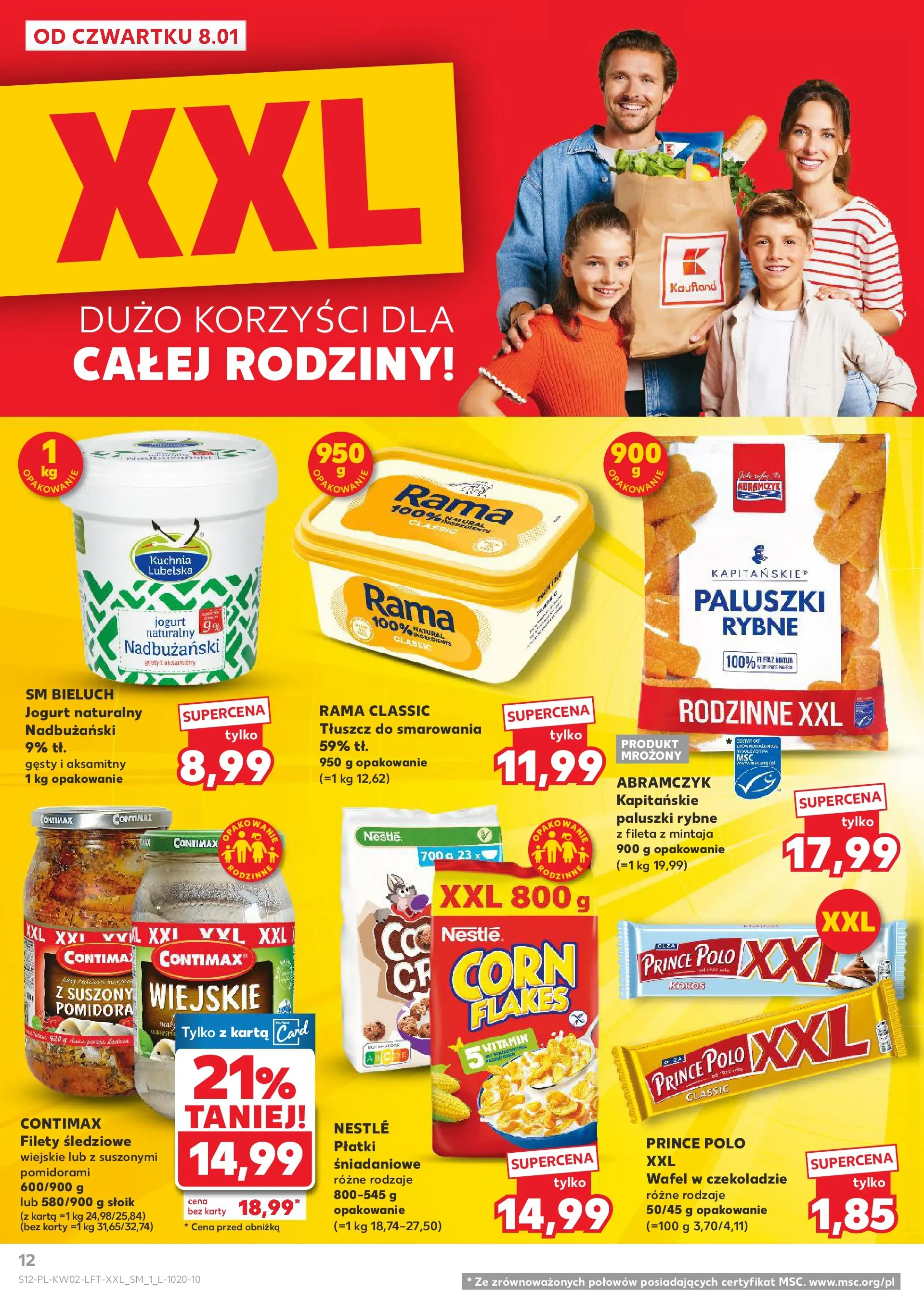 Kaufland gazetka od 08.01.2026 - od jutra PDF | Strona: 12 | Produkty: Karta, Prince polo xxl, Jogurt naturalny, Jogurt