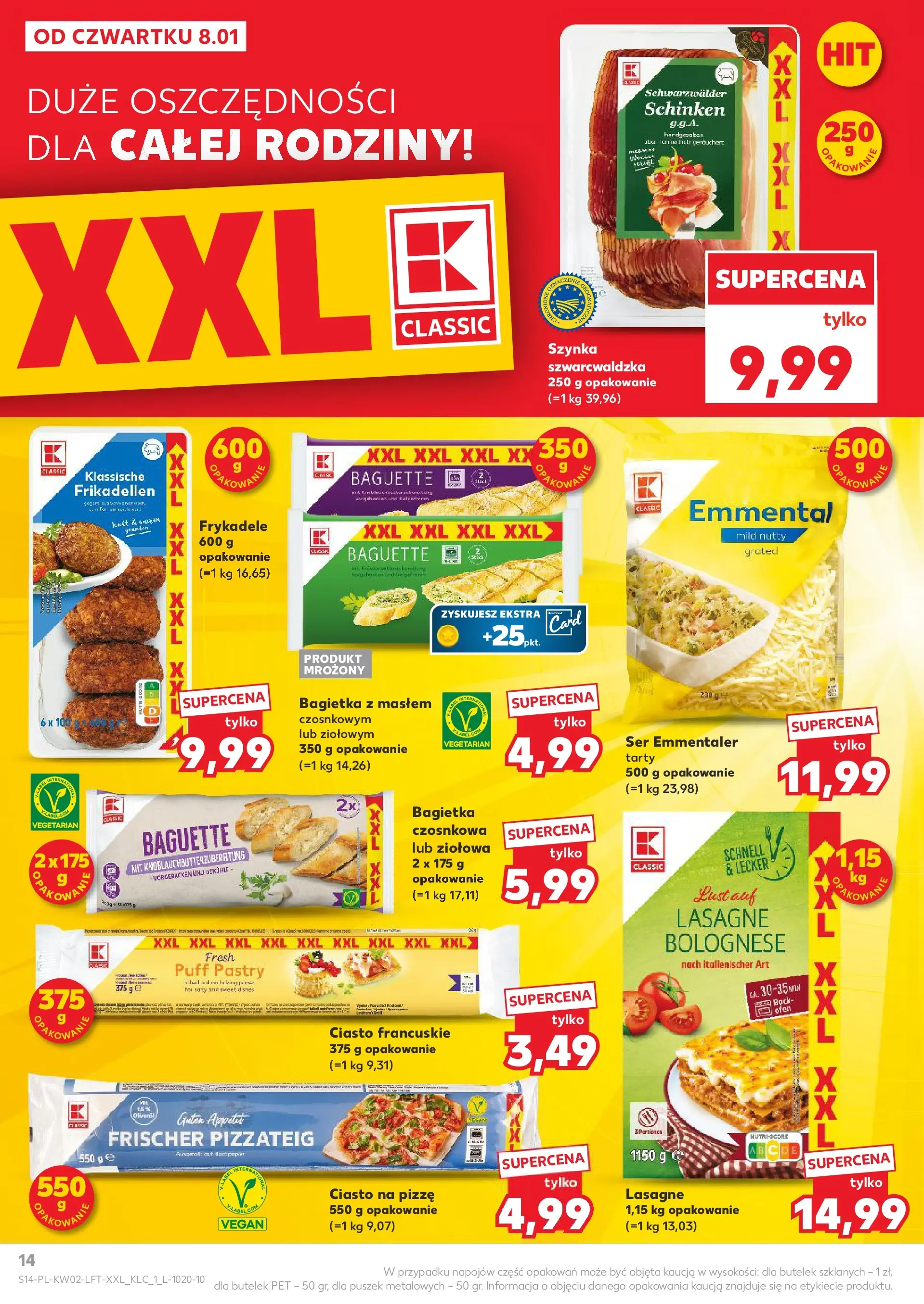 Kaufland gazetka od 08.01.2026 - od jutra PDF | Strona: 14 | Produkty: Ciasto francuskie, Ciasto, Bagietka, Ser