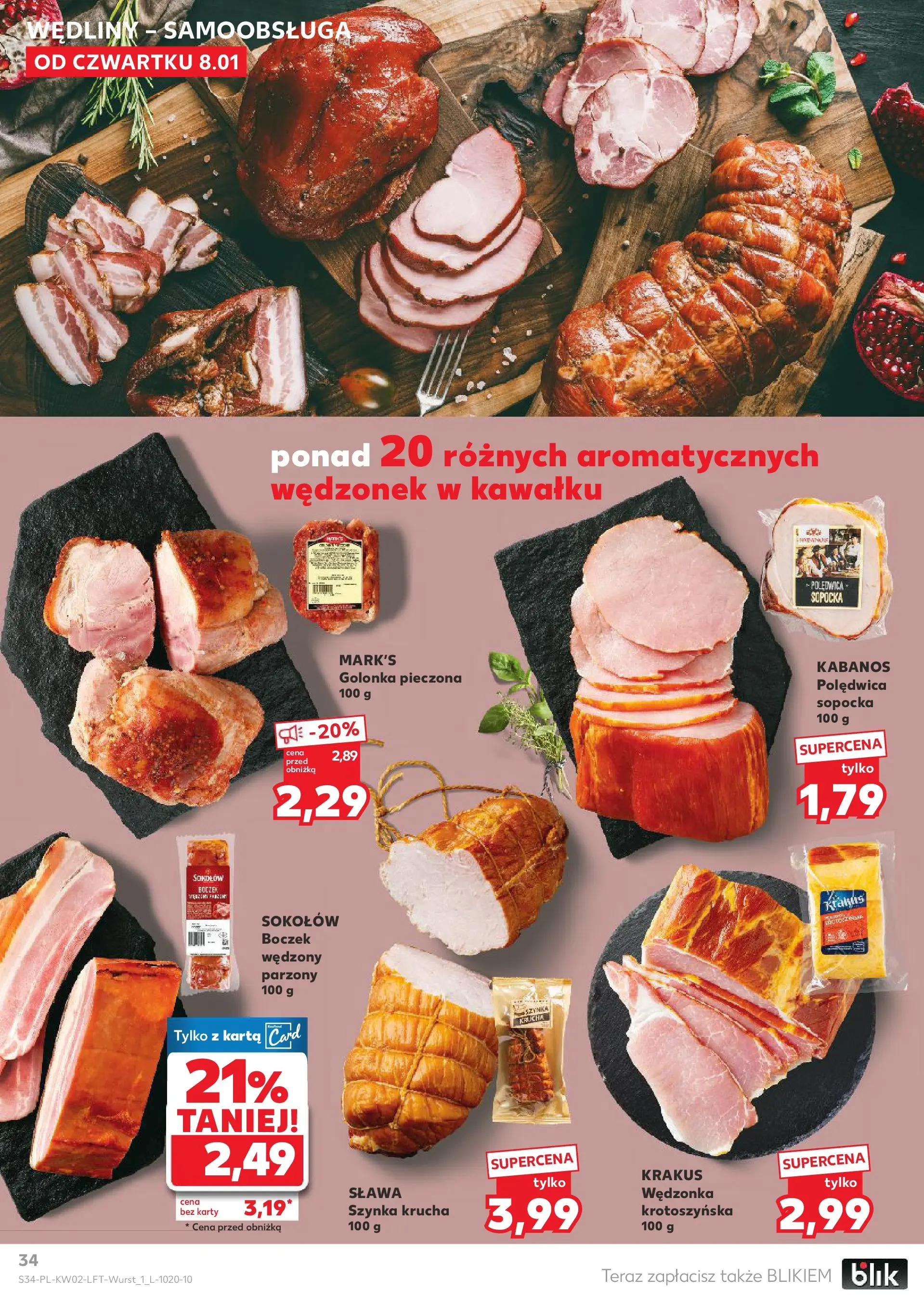 Kaufland gazetka od 08.01.2026 - od jutra PDF | Strona: 34 | Produkty: Boczek wędzony parzony, Szynka, Boczek wędzony, Boczek