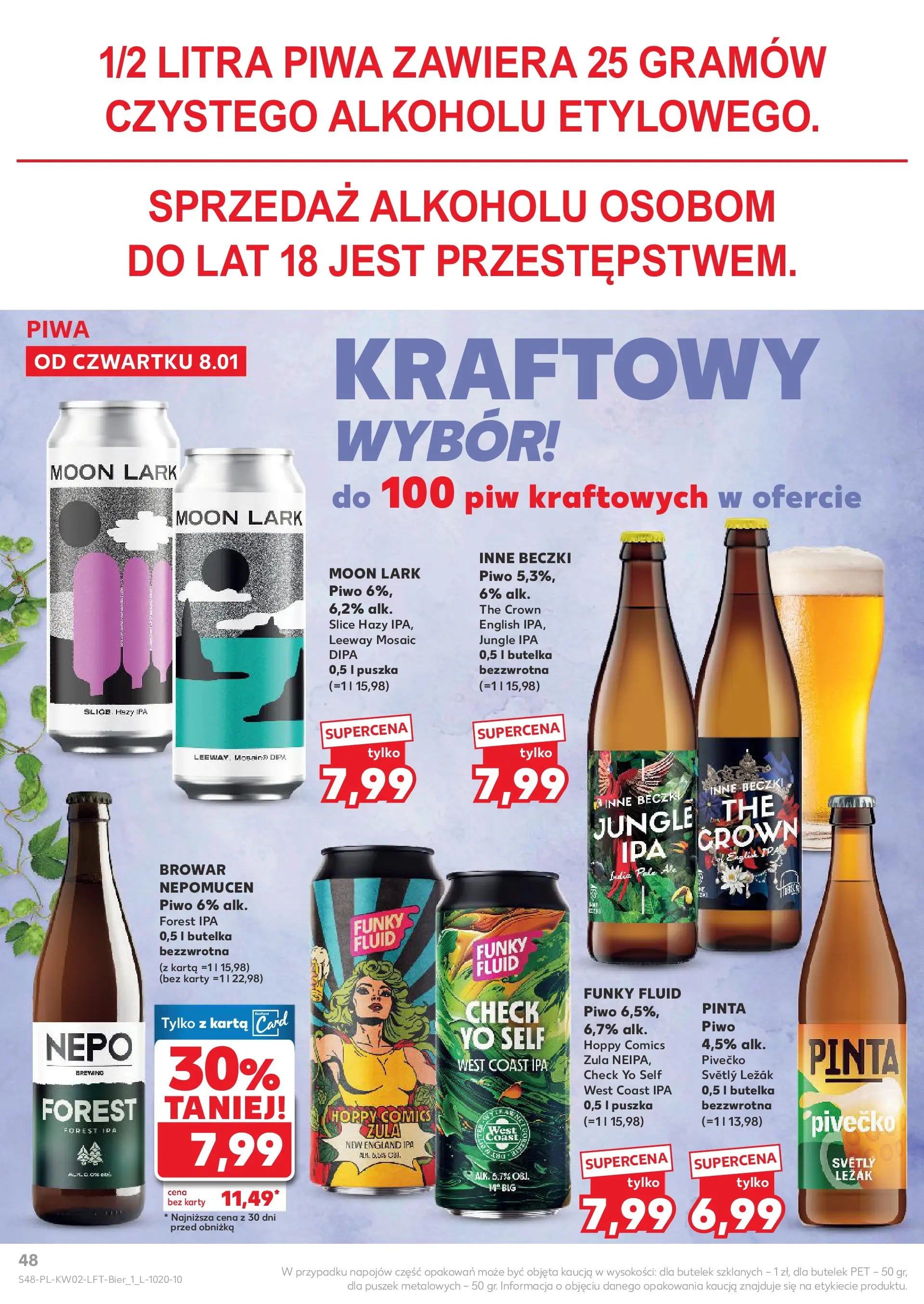 Kaufland gazetka od 08.01.2026 - od jutra PDF | Strona: 48 | Produkty: Karta, Leżak, Piwo