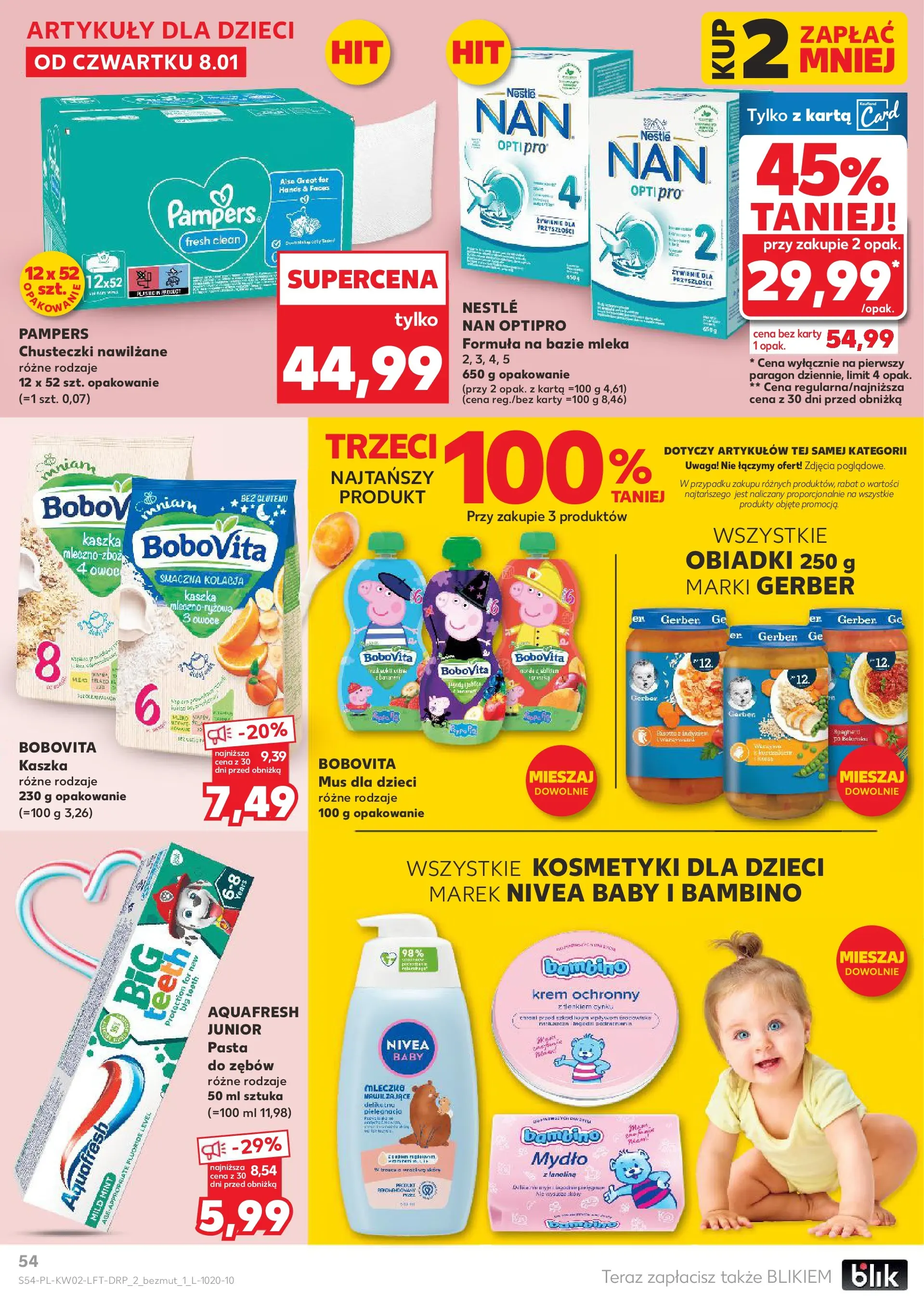 Kaufland gazetka od 08.01.2026 - od jutra PDF | Strona: 54 | Produkty: Karta, Kosmetyki, Pampers, Owoce