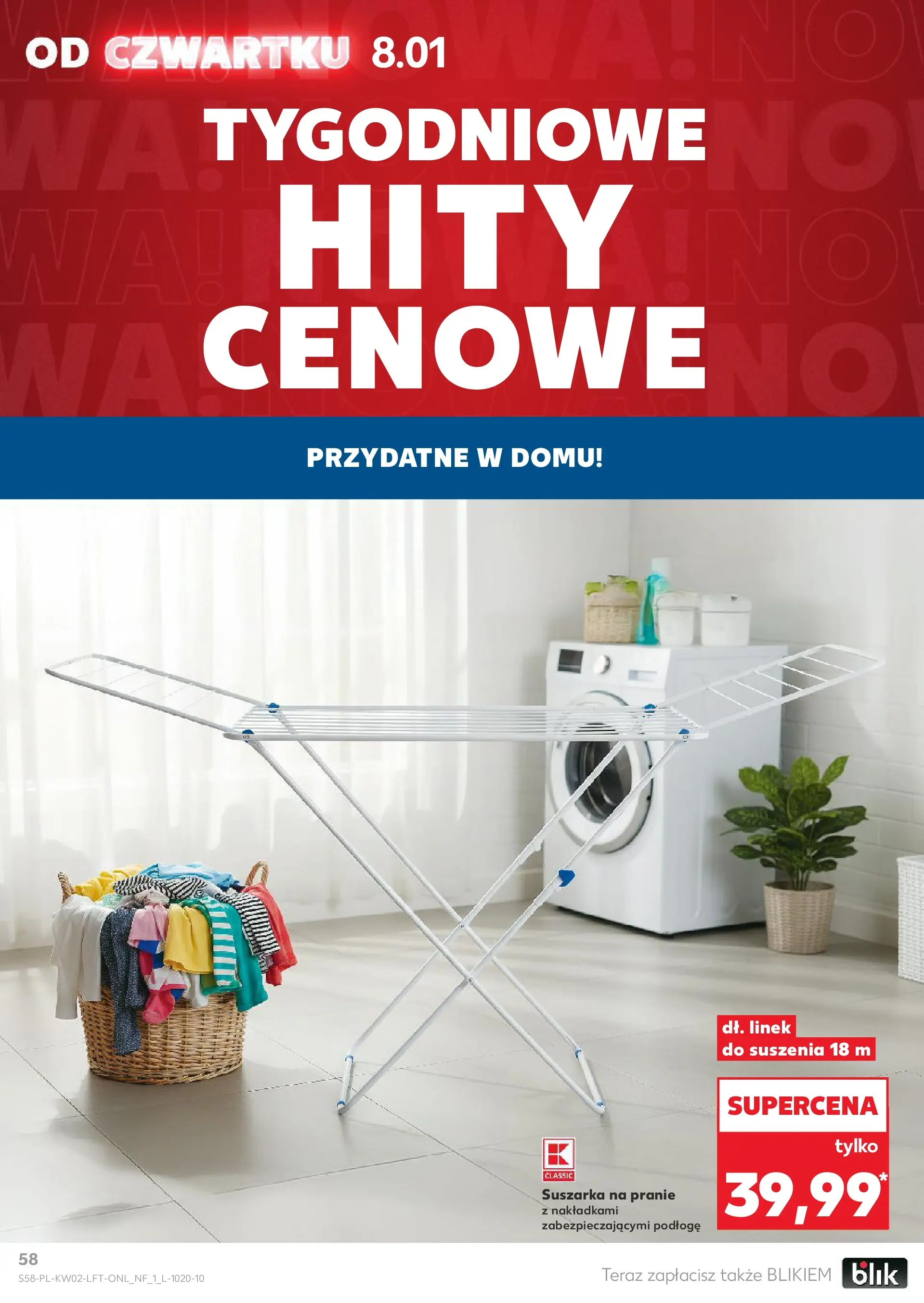 Kaufland gazetka od 08.01.2026 - od jutra PDF | Strona: 58 | Produkty: Suszarka na pranie, Suszarka
