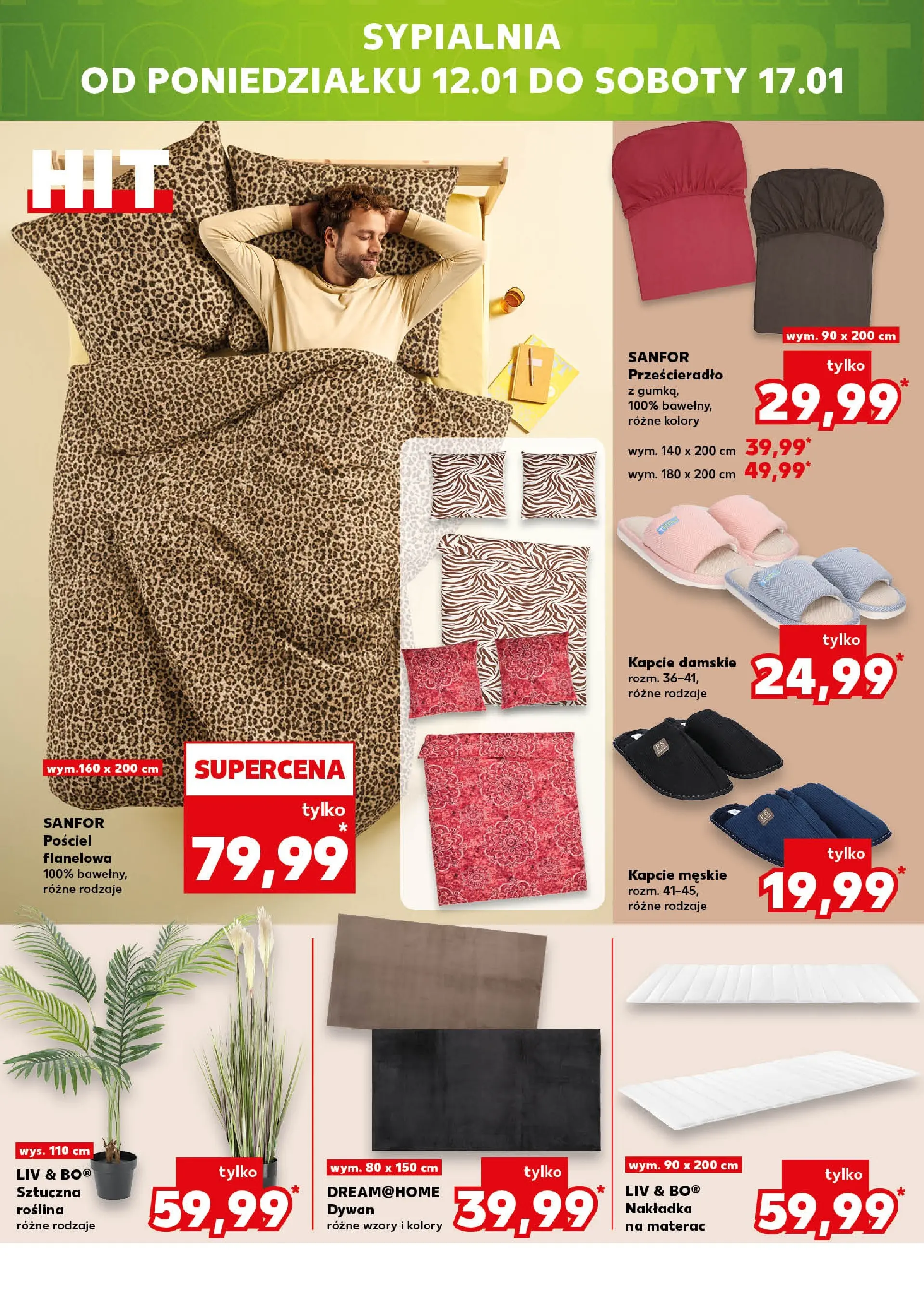 Kaufland gazetka - Mega okazje od 08.01.2026 - od jutra PDF | Strona: 12 | Produkty: Pościel, Kapcie, Materac, Dywan