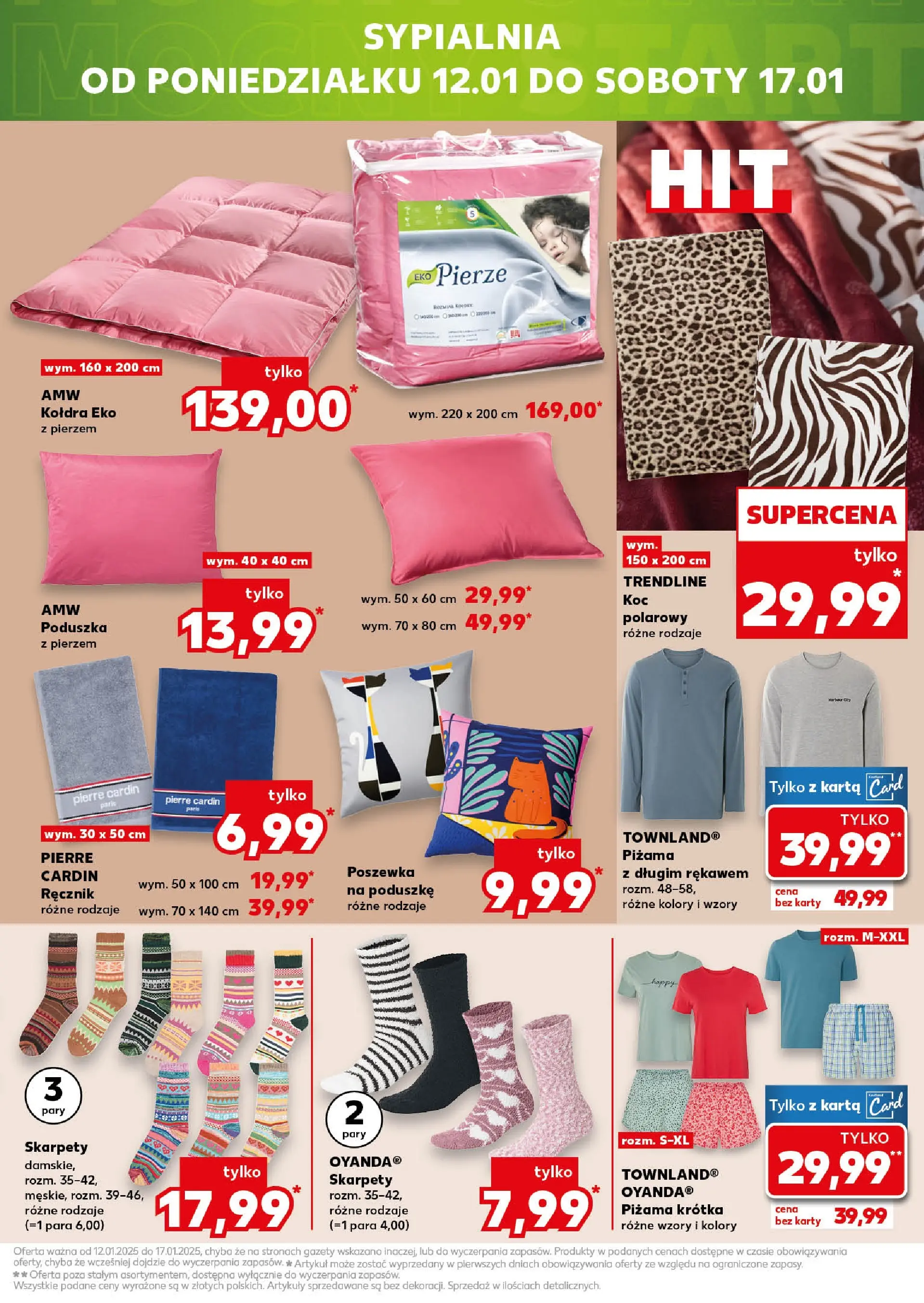 Kaufland gazetka - Mega okazje od 08.01.2026 - od jutra PDF | Strona: 13 | Produkty: Karta, Skarpety, Piżama, Poduszka