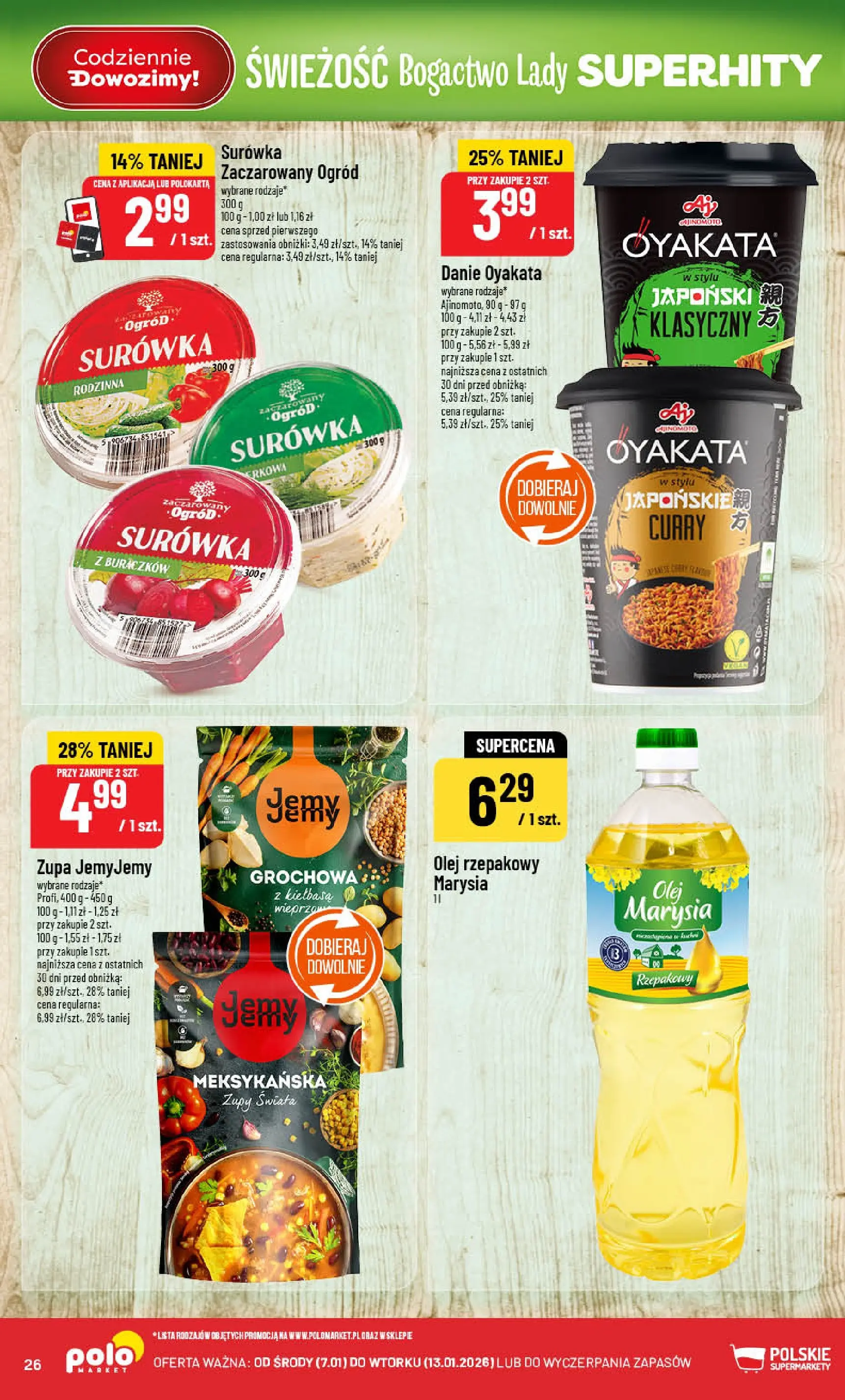 Nowa POLOmarket gazetka od jutra 07.01.2026 (PDF) | Strona: 26 | Produkty: Kiełbasa, Olej rzepakowy, Curry, Olej