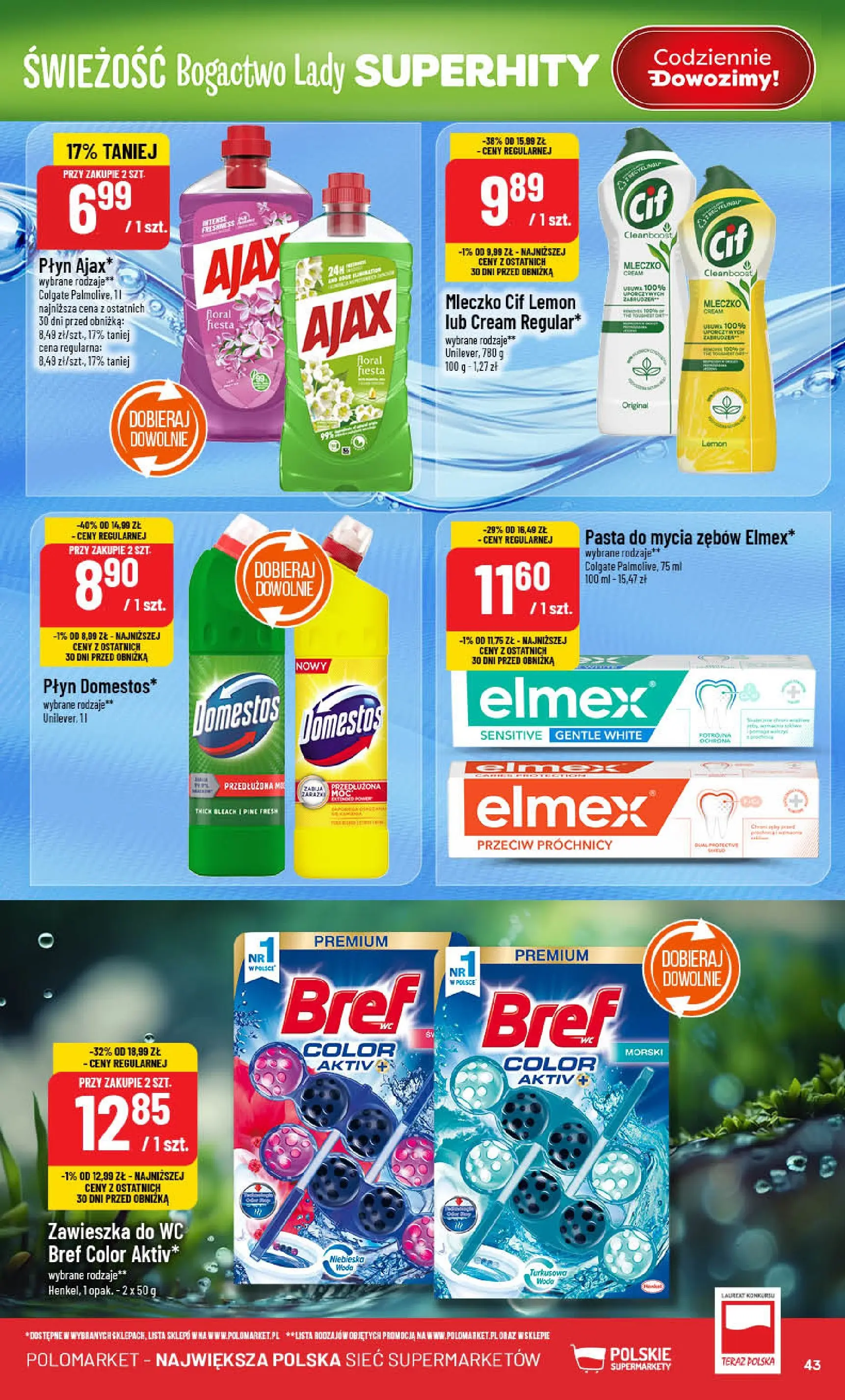 Nowa POLOmarket gazetka od jutra 07.01.2026 (PDF) | Strona: 43 | Produkty: Domestos